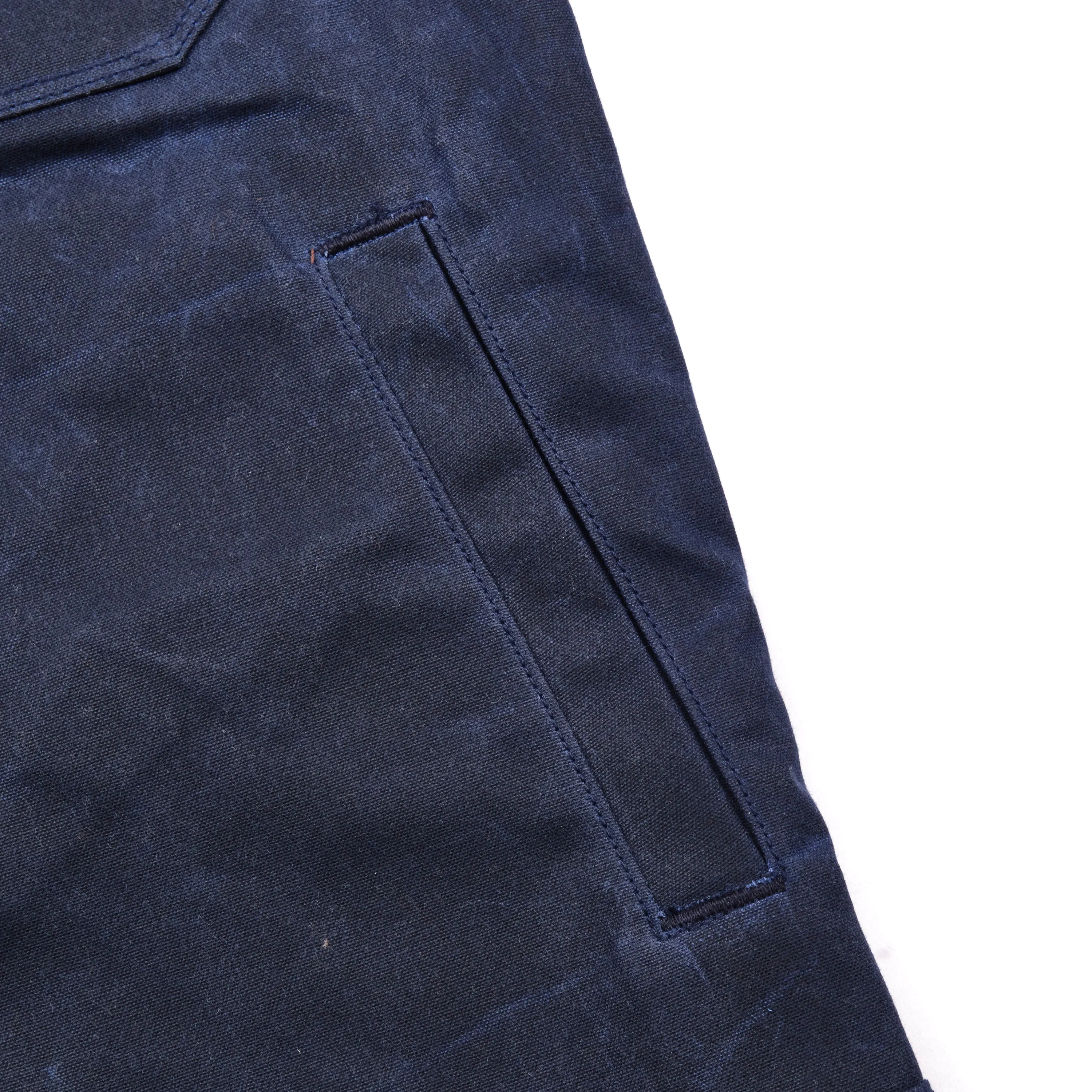 Riders Jacket Waxed Canvas Navy Purple Interior sold by Freenote Cloth product image thumbnail 5