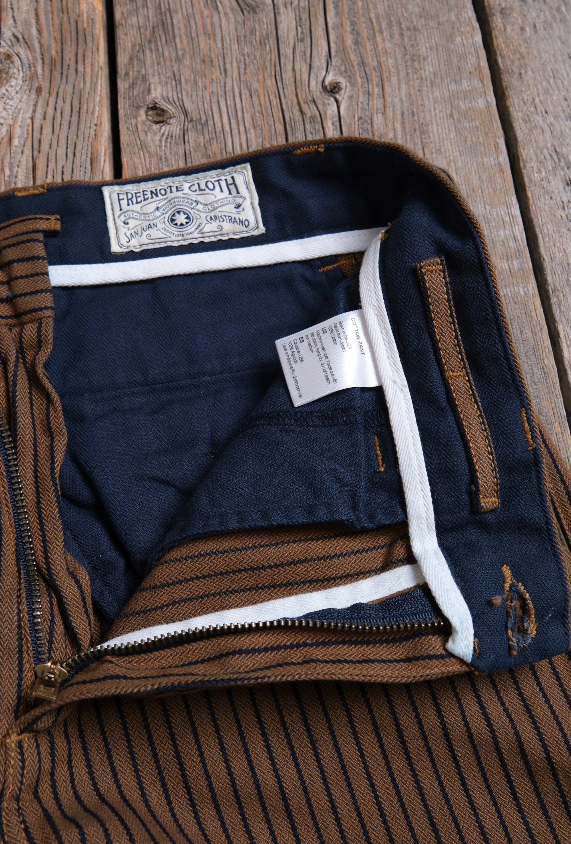 Deck Pant Brown Herringbone Dobby sold by Freenote Cloth product image thumbnail 2