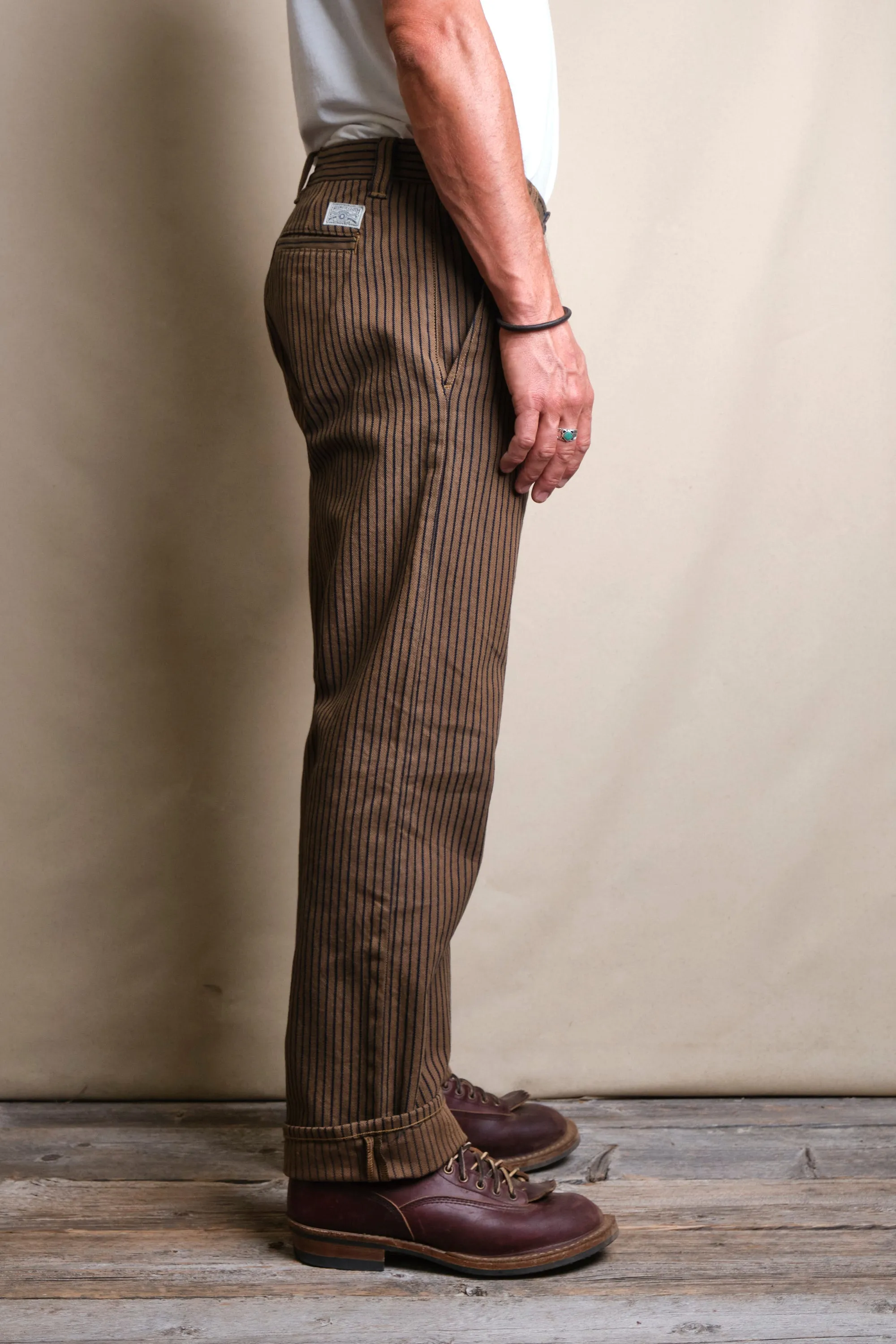 Deck Pant Brown Herringbone Dobby sold by Freenote Cloth product image thumbnail 4
