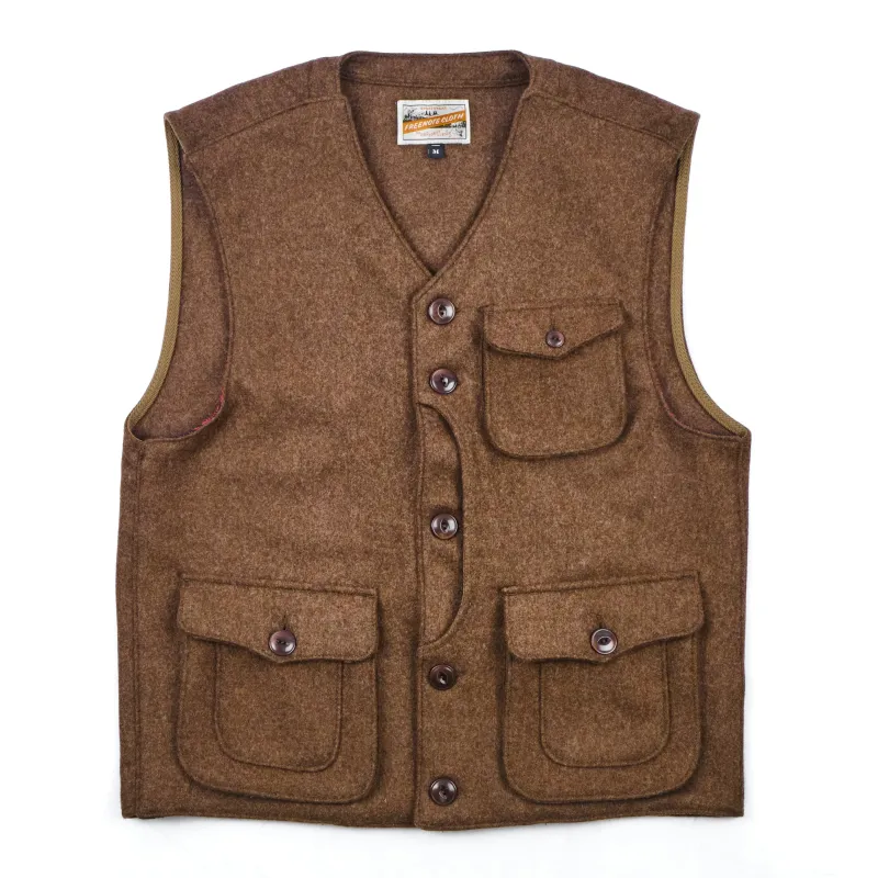 Keynot Brown Wool Hunting Vest sold by Freenote Cloth