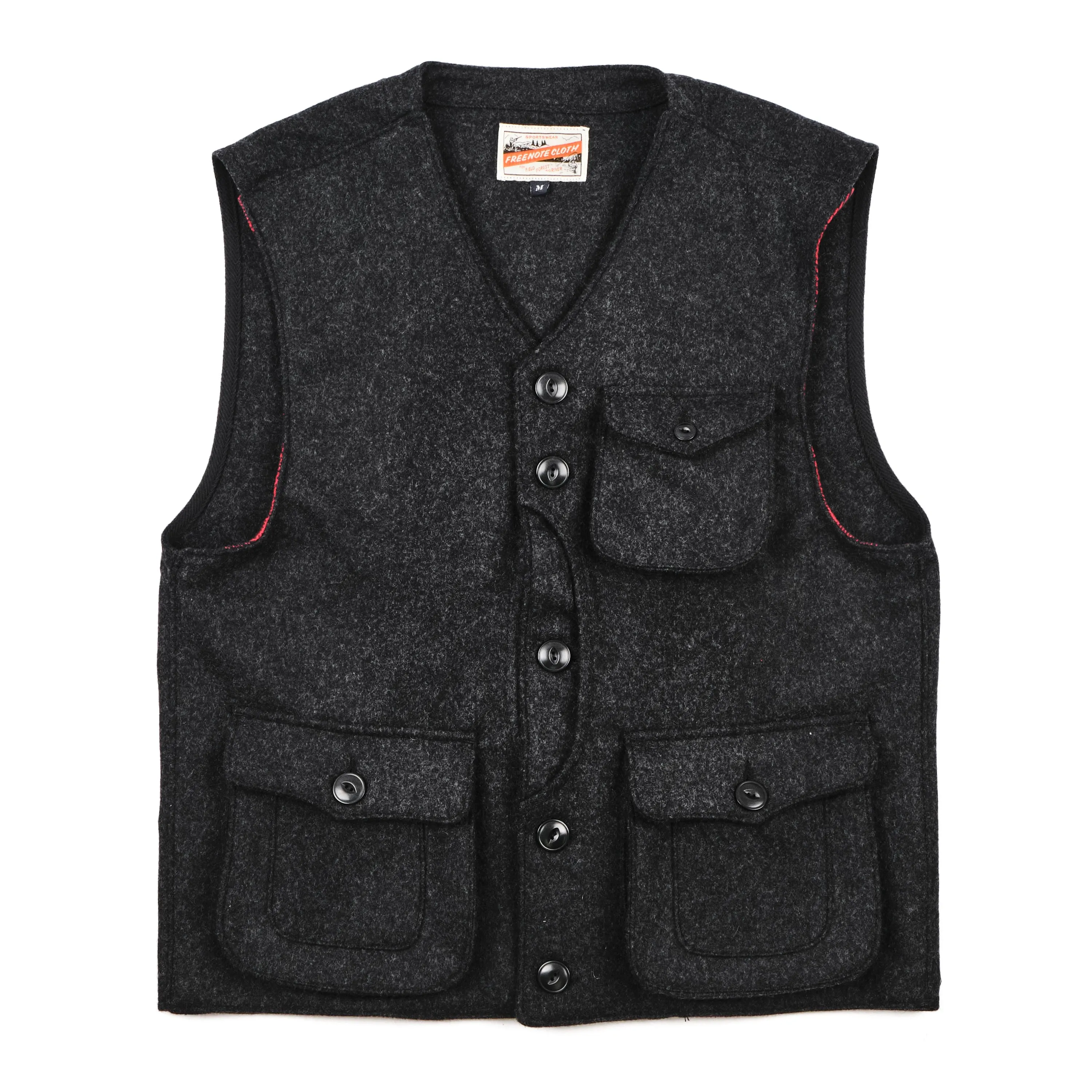 Keynot Black Wool Hunting Vest sold by Freenote Cloth