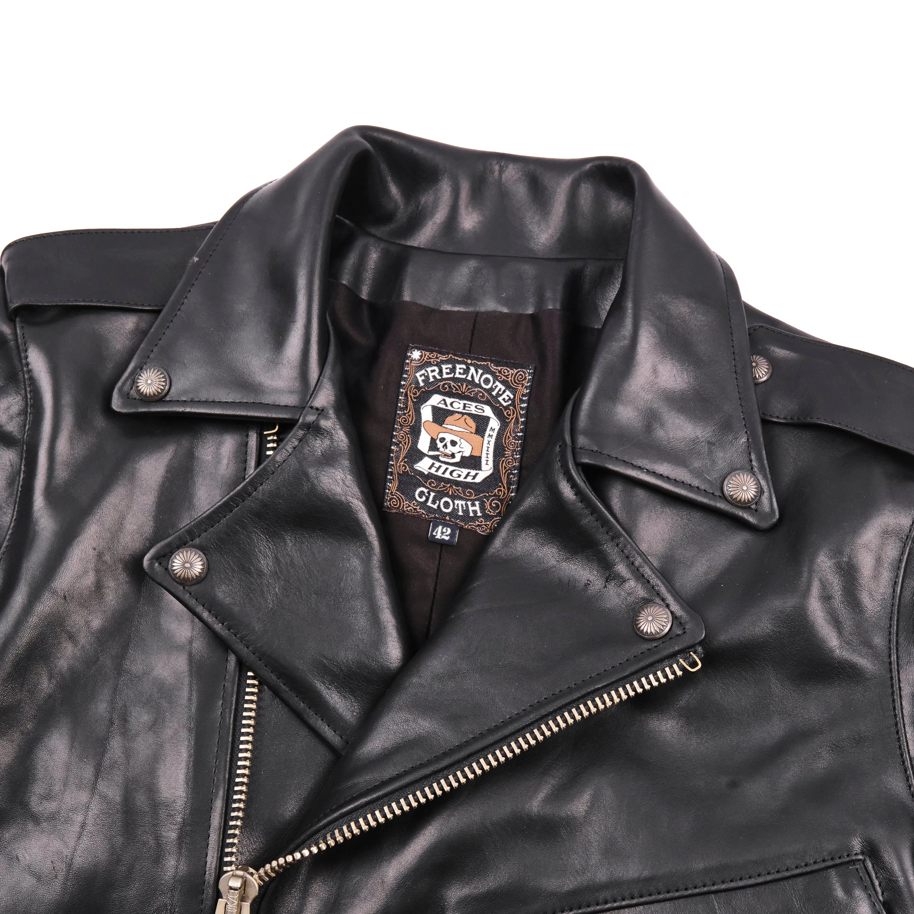 Mooch Moto Jacket Black Bull Leather sold by Freenote Cloth product image thumbnail 2