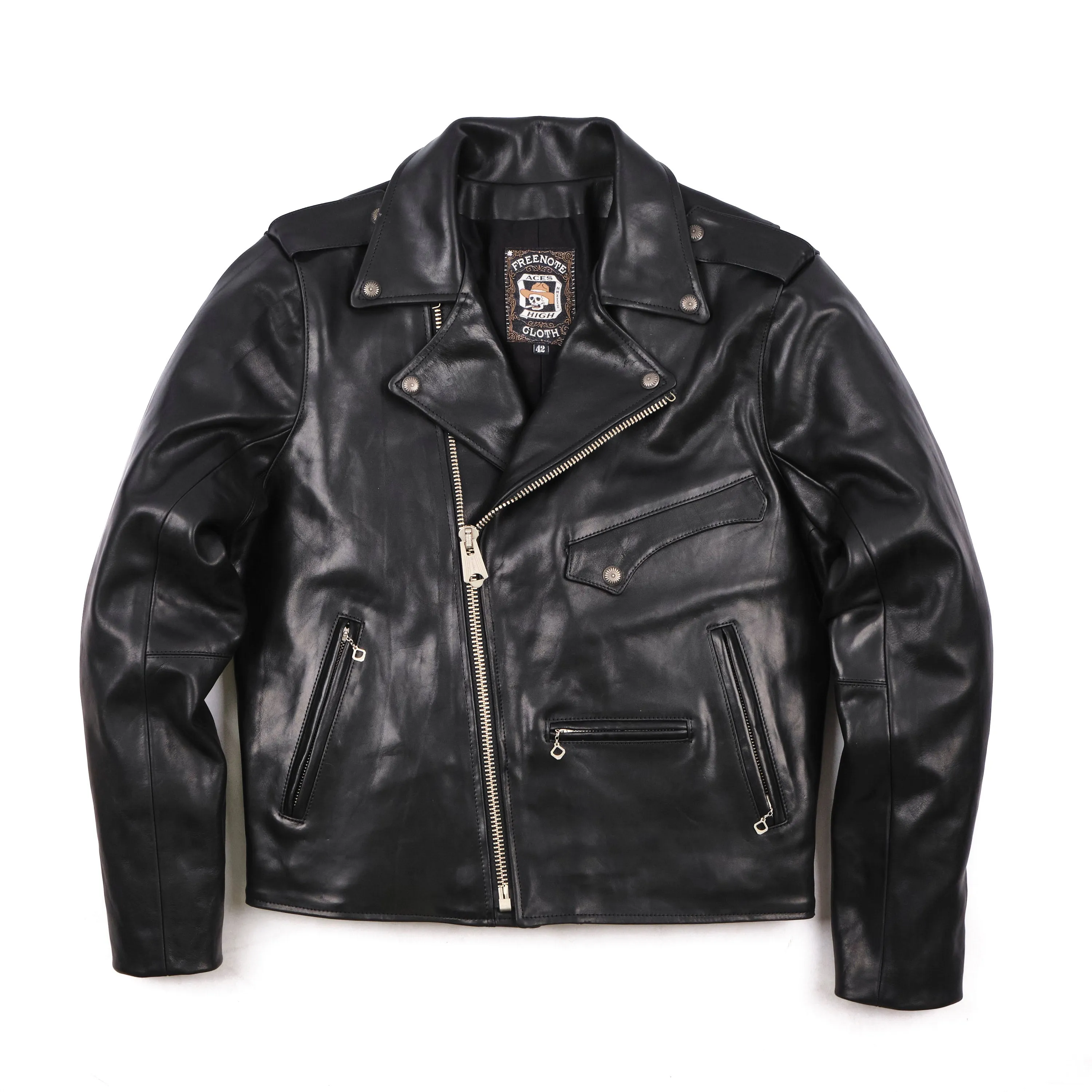Mooch Moto Jacket Black Bull Leather sold by Freenote Cloth