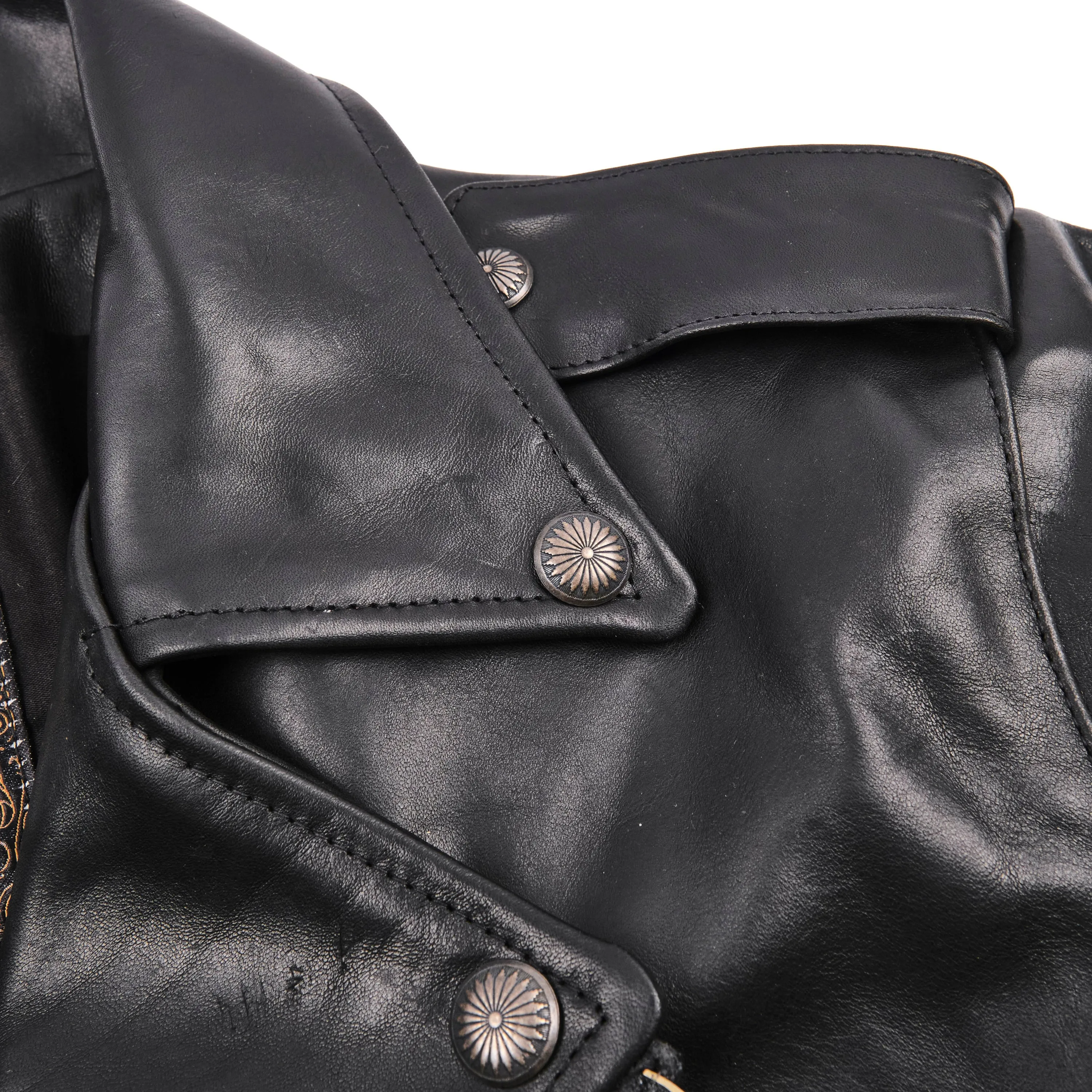 Mooch Moto Jacket Black Bull Leather sold by Freenote Cloth product image thumbnail 4