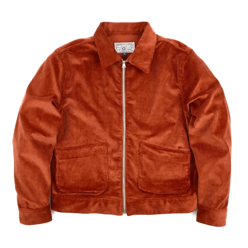 Meeks Jacket Terracotta Corduroy made by Freenote Cloth