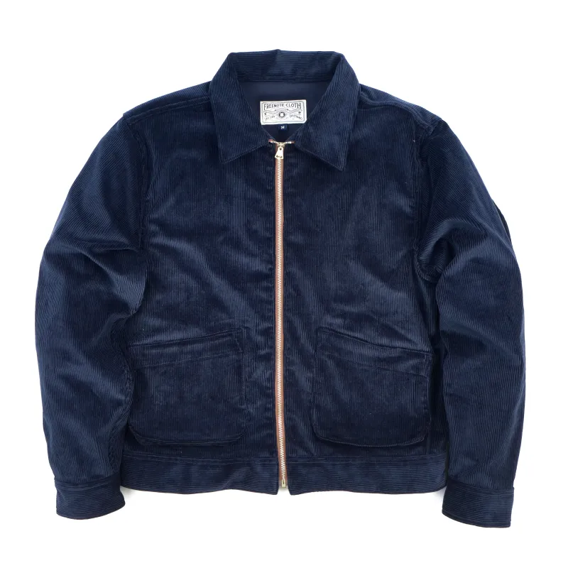 Meeks Jacket Navy Corduroy made by Freenote Cloth