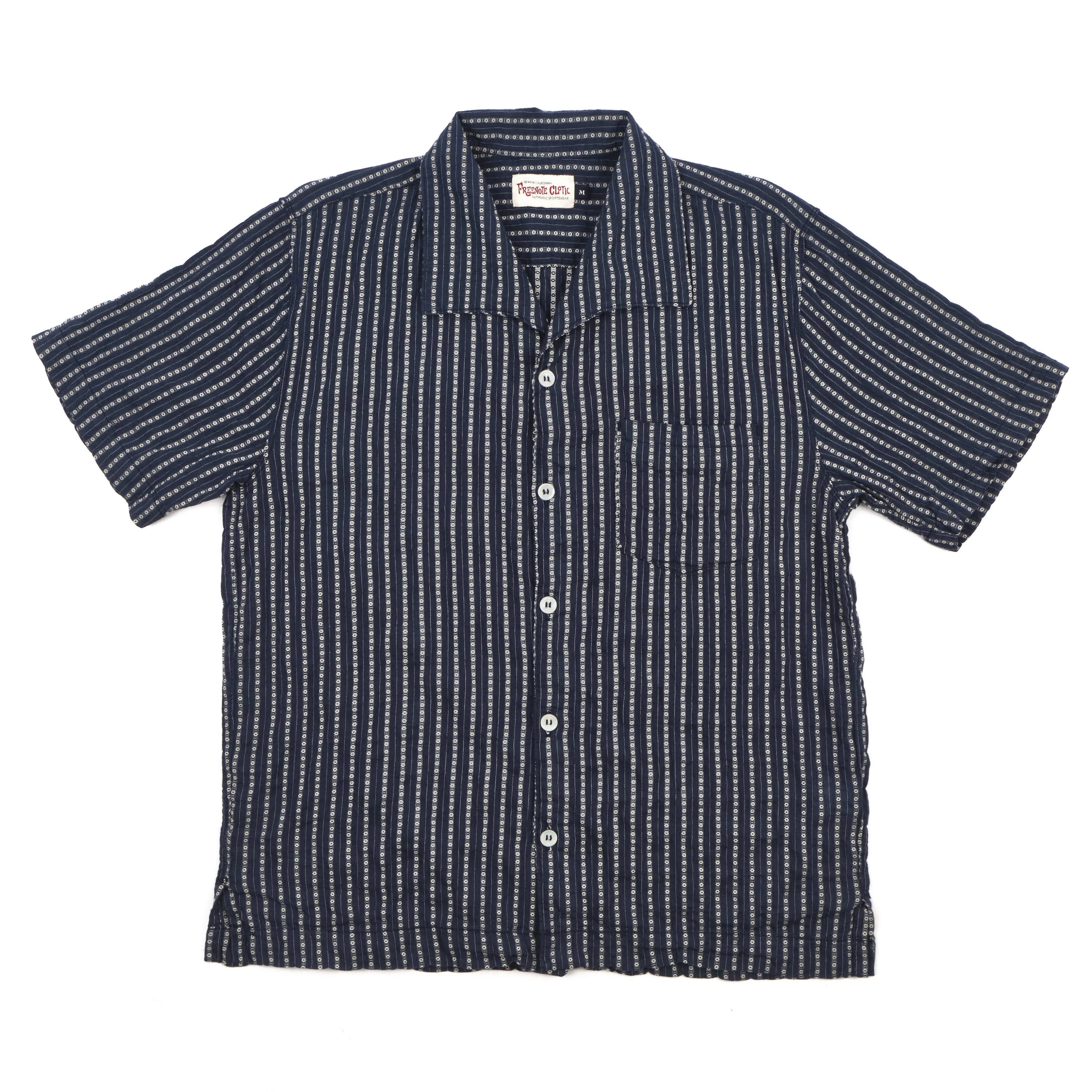 Cayucos Jacquard Navy sold by Freenote Cloth