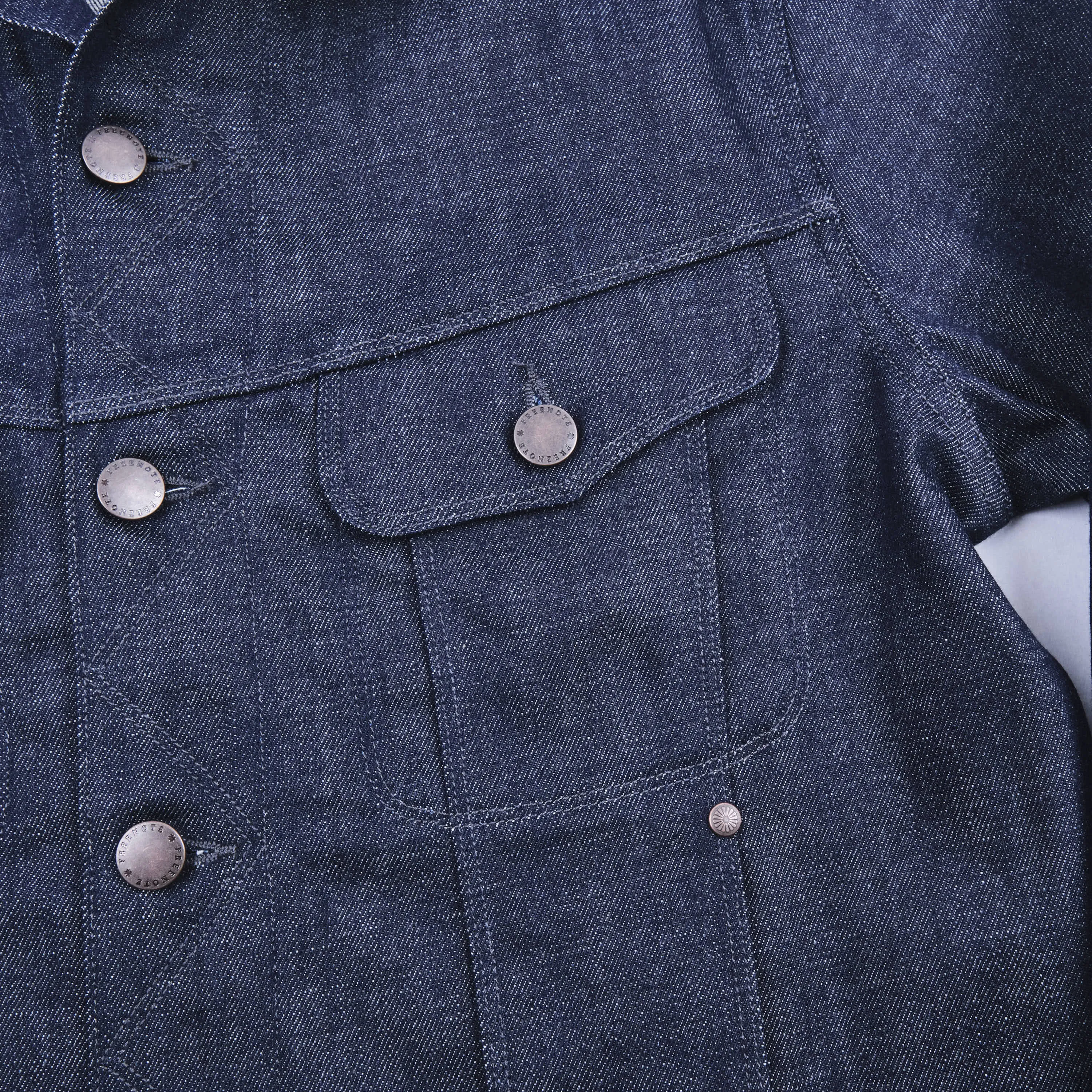 High Low 11 Ounce Memphis Blue Denim Jacket sold by Freenote Cloth product image thumbnail 4