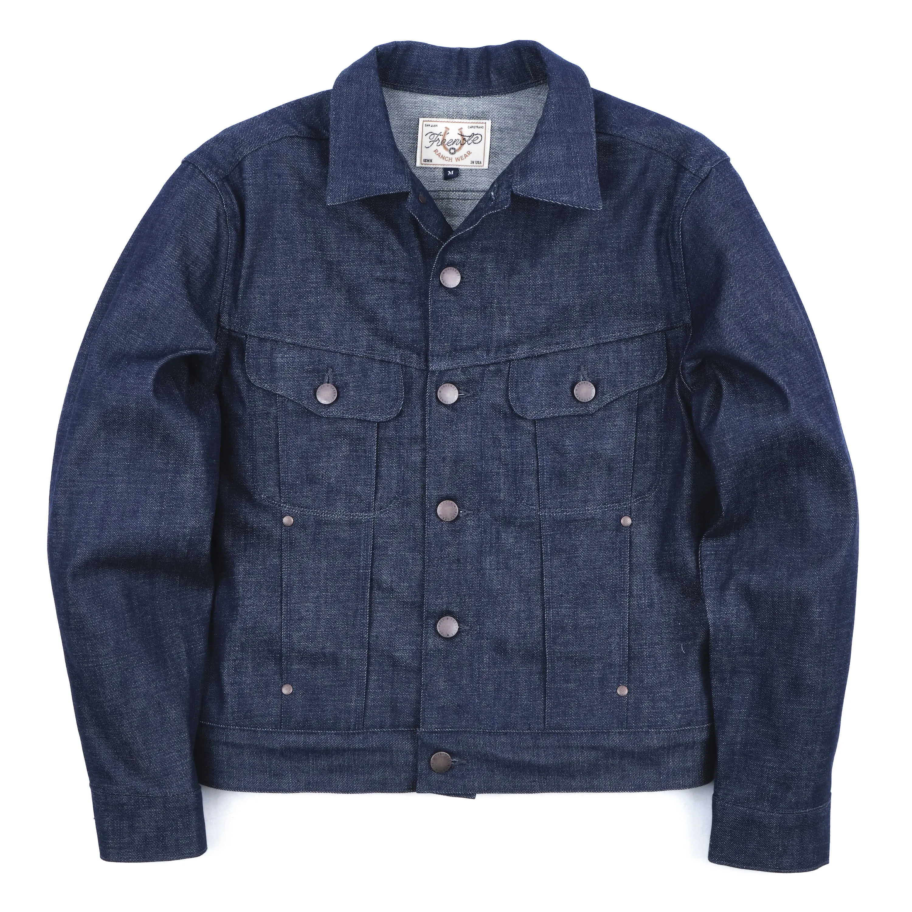 High Low 11 Ounce Memphis Blue Denim Jacket sold by Freenote Cloth