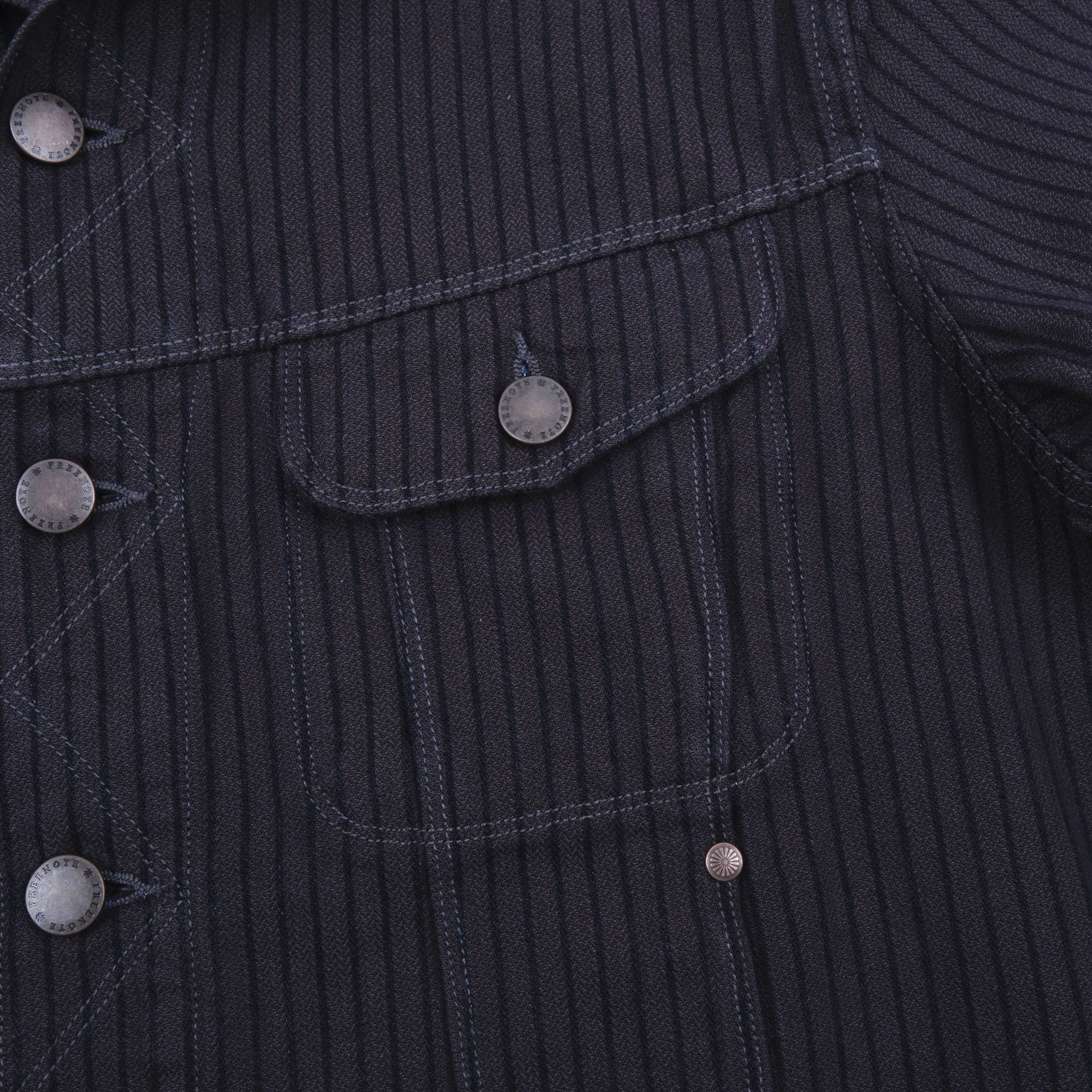 High Low Indigo Herringbone Dobby Jacket sold by Freenote Cloth product image thumbnail 5