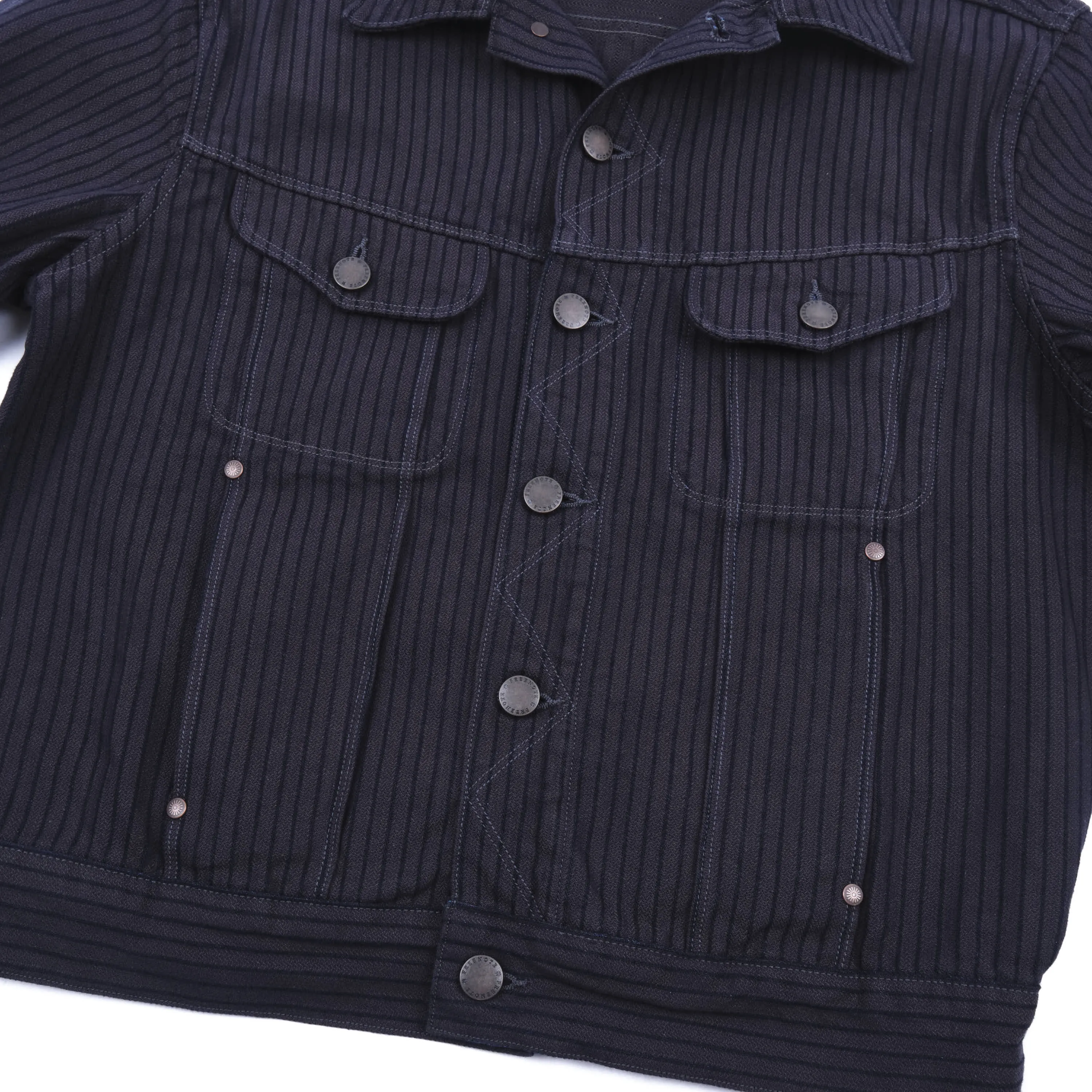 High Low Indigo Herringbone Dobby Jacket sold by Freenote Cloth product image thumbnail 3