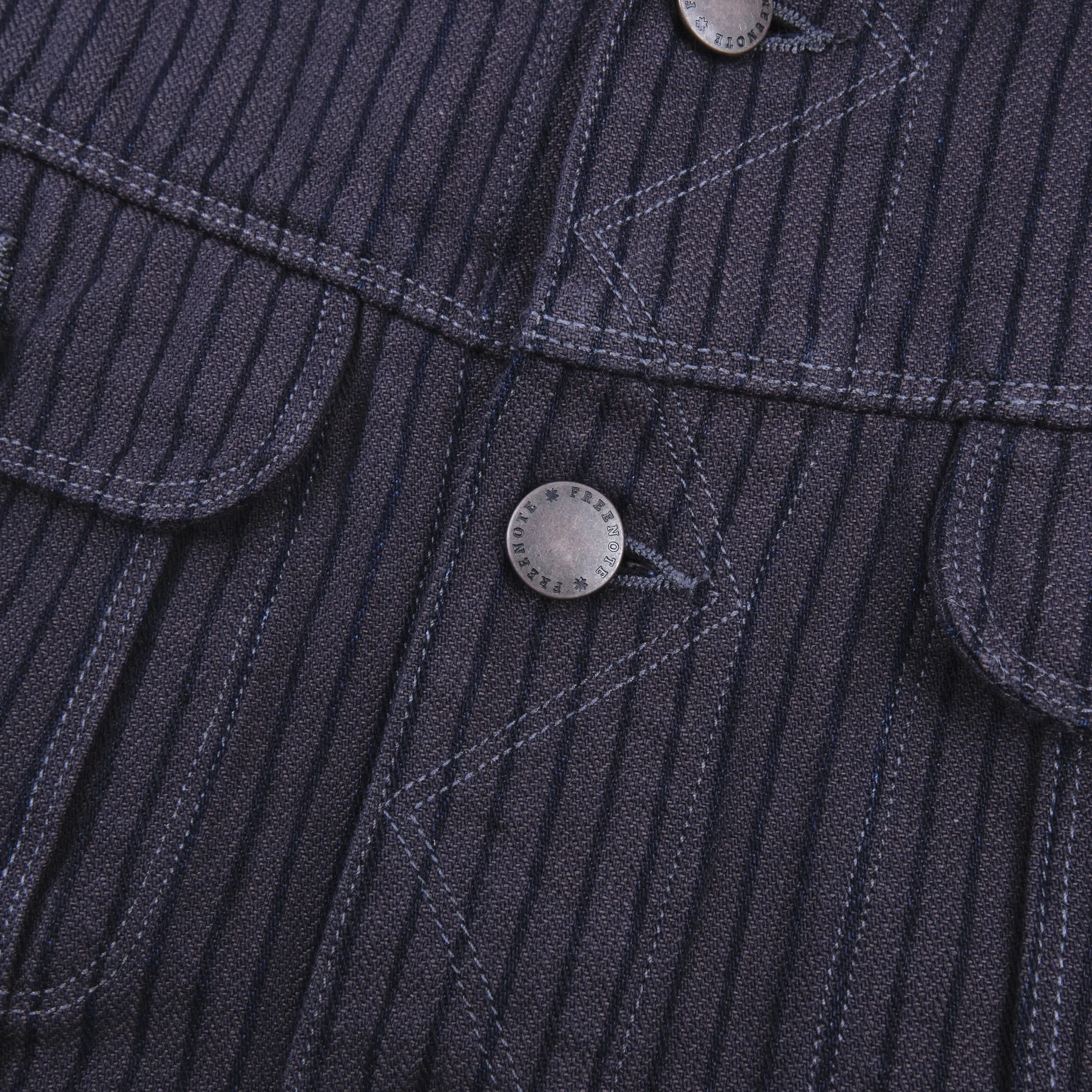 High Low Indigo Herringbone Dobby Jacket sold by Freenote Cloth product image thumbnail 4