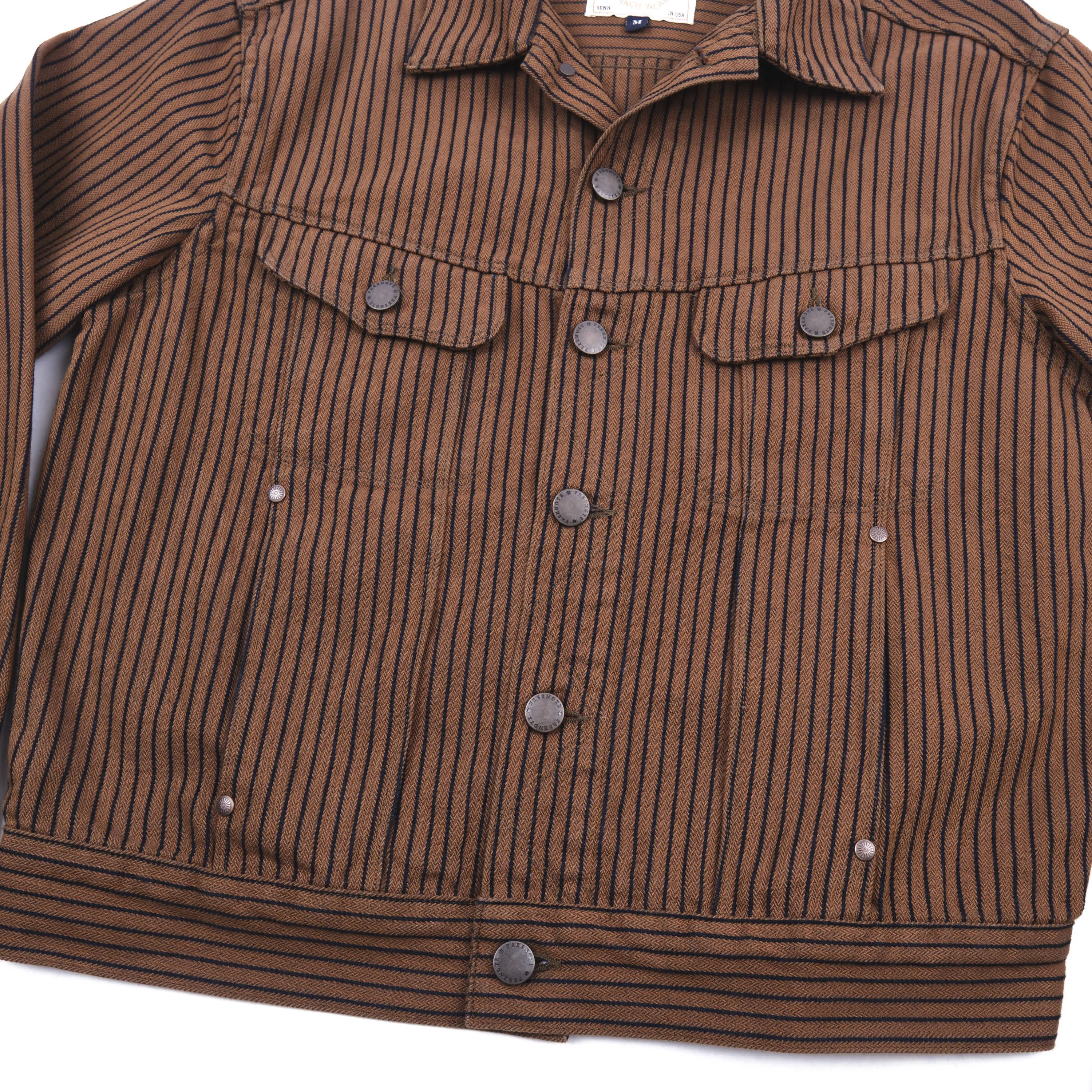 High Low Brown Herringbone Dobby Jacket sold by Freenote Cloth product image thumbnail 3