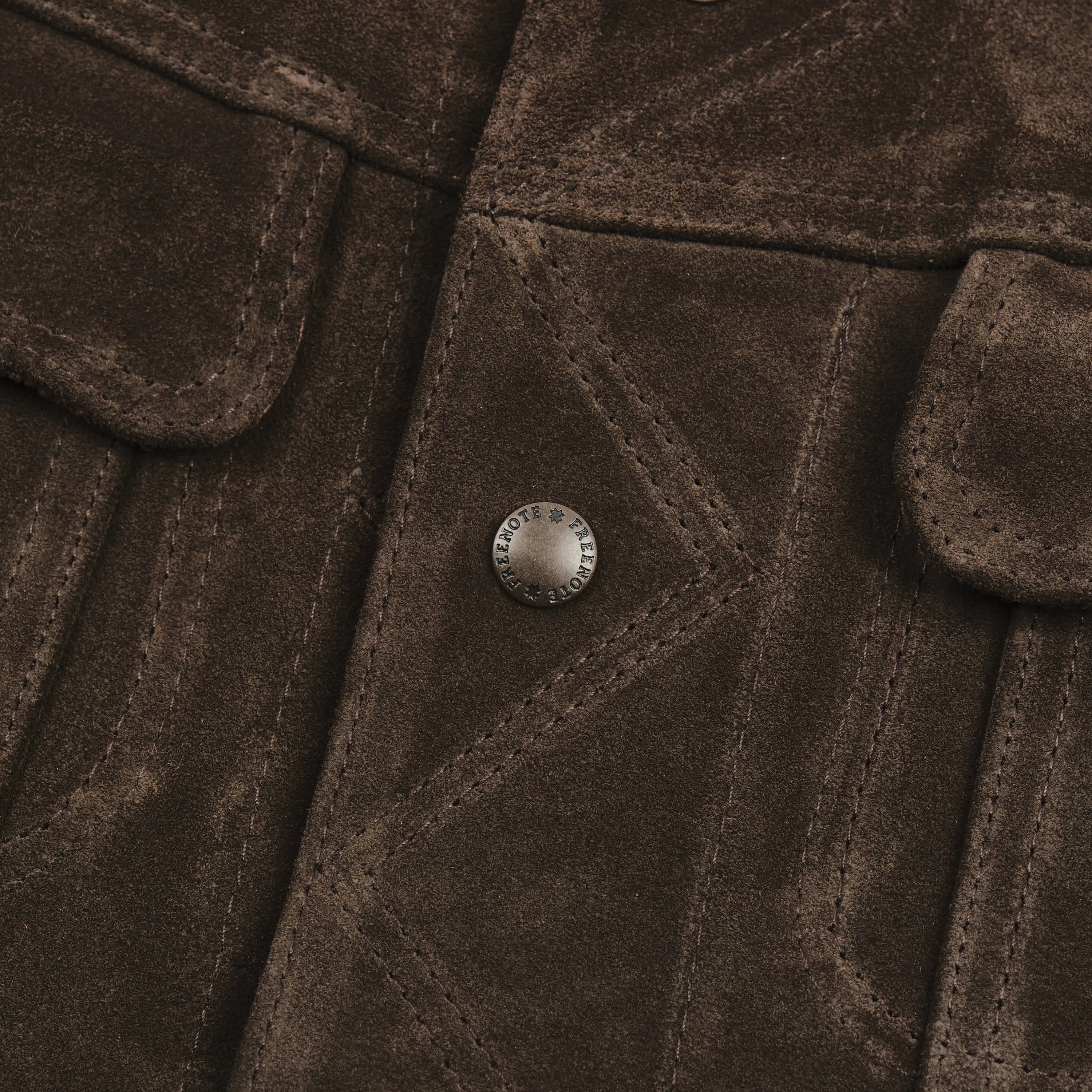 High Low 1.4mm Chocolate Suede Jacket sold by Freenote Cloth product image thumbnail 5