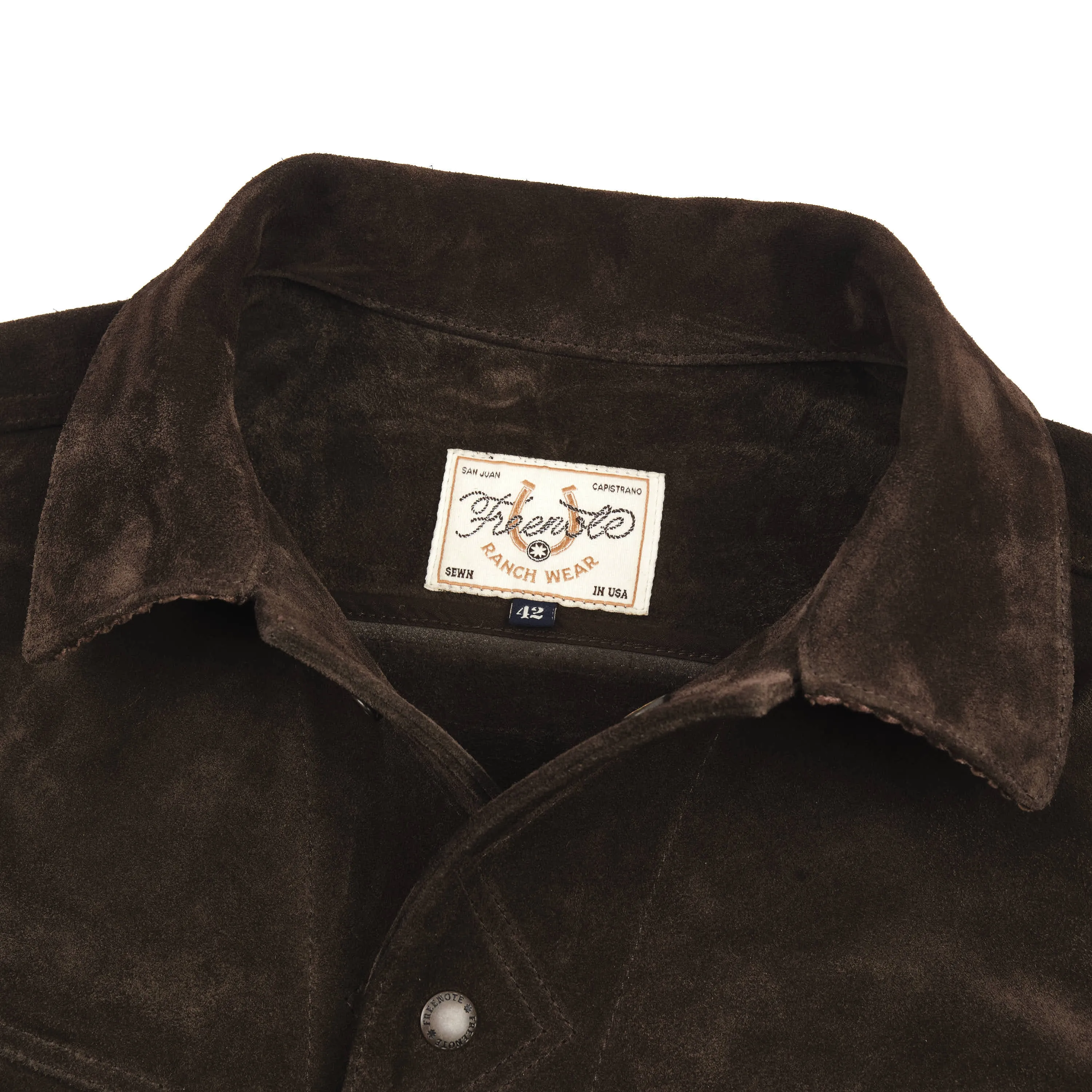 High Low 1.4mm Chocolate Suede Jacket sold by Freenote Cloth product image thumbnail 2