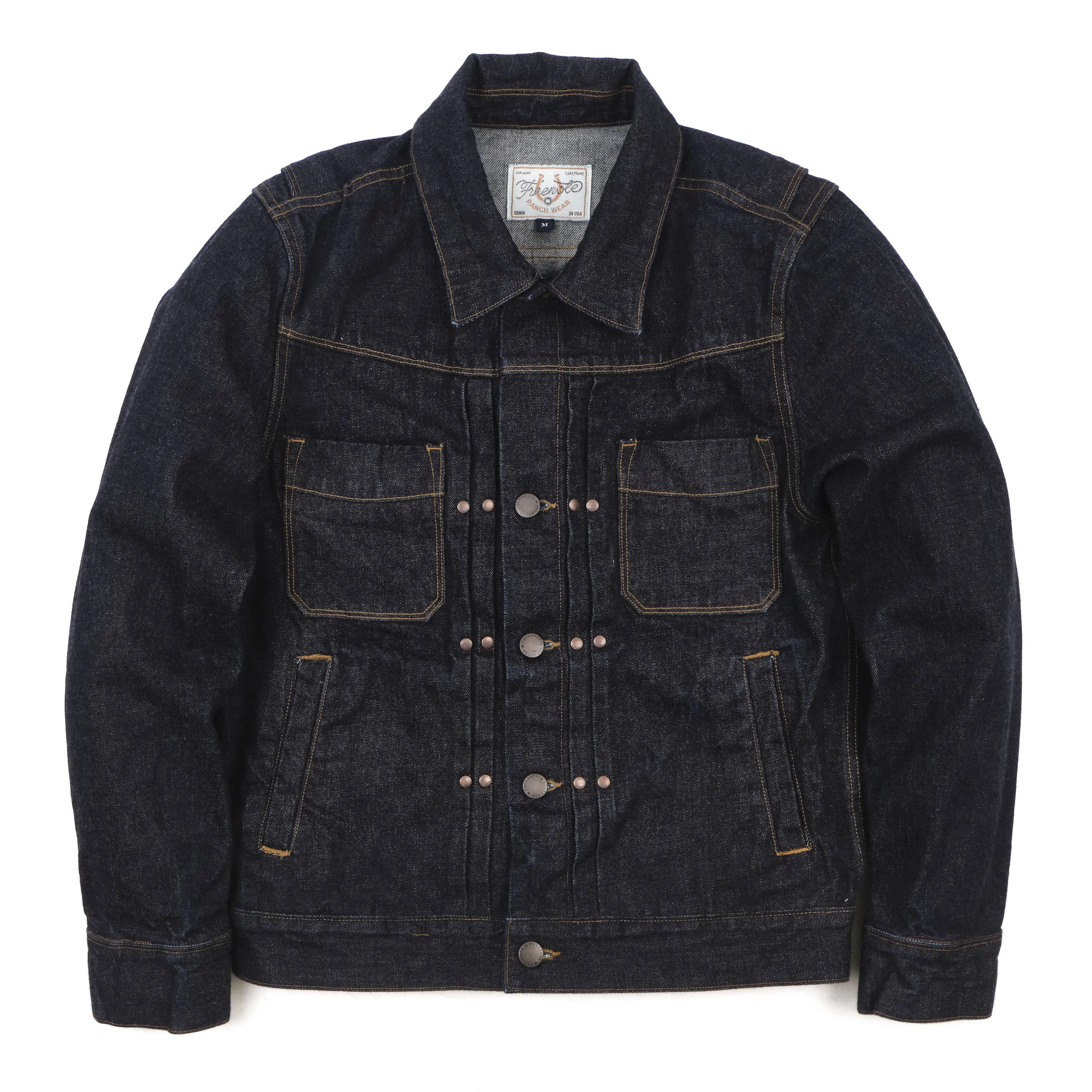 Riders Jacket 15 Ounce Unsinged Rinsed sold by Freenote Cloth