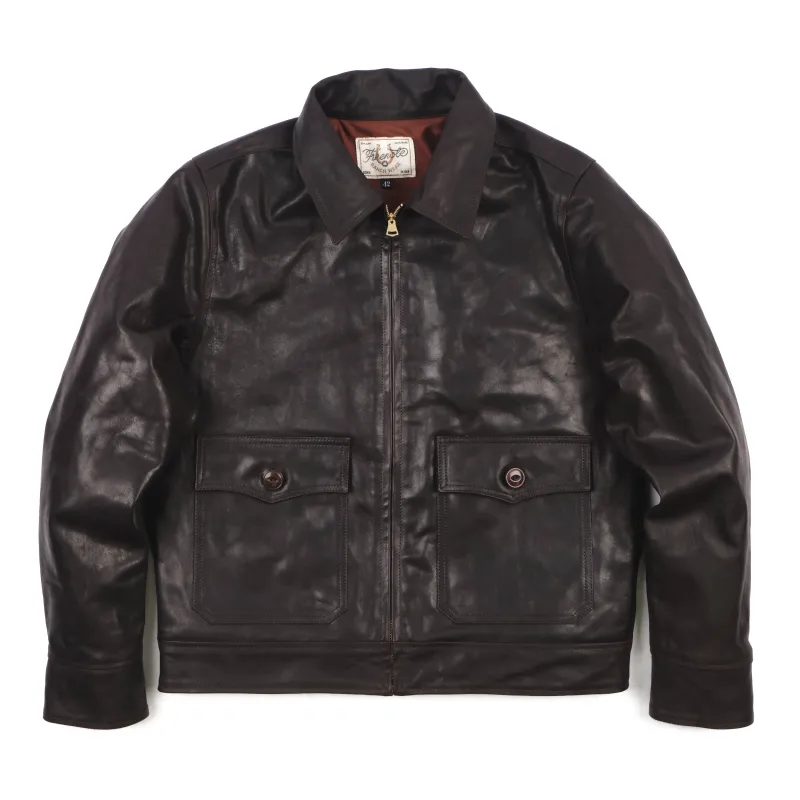Alcorn Leather Seal Brown Horsehide made by Freenote Cloth