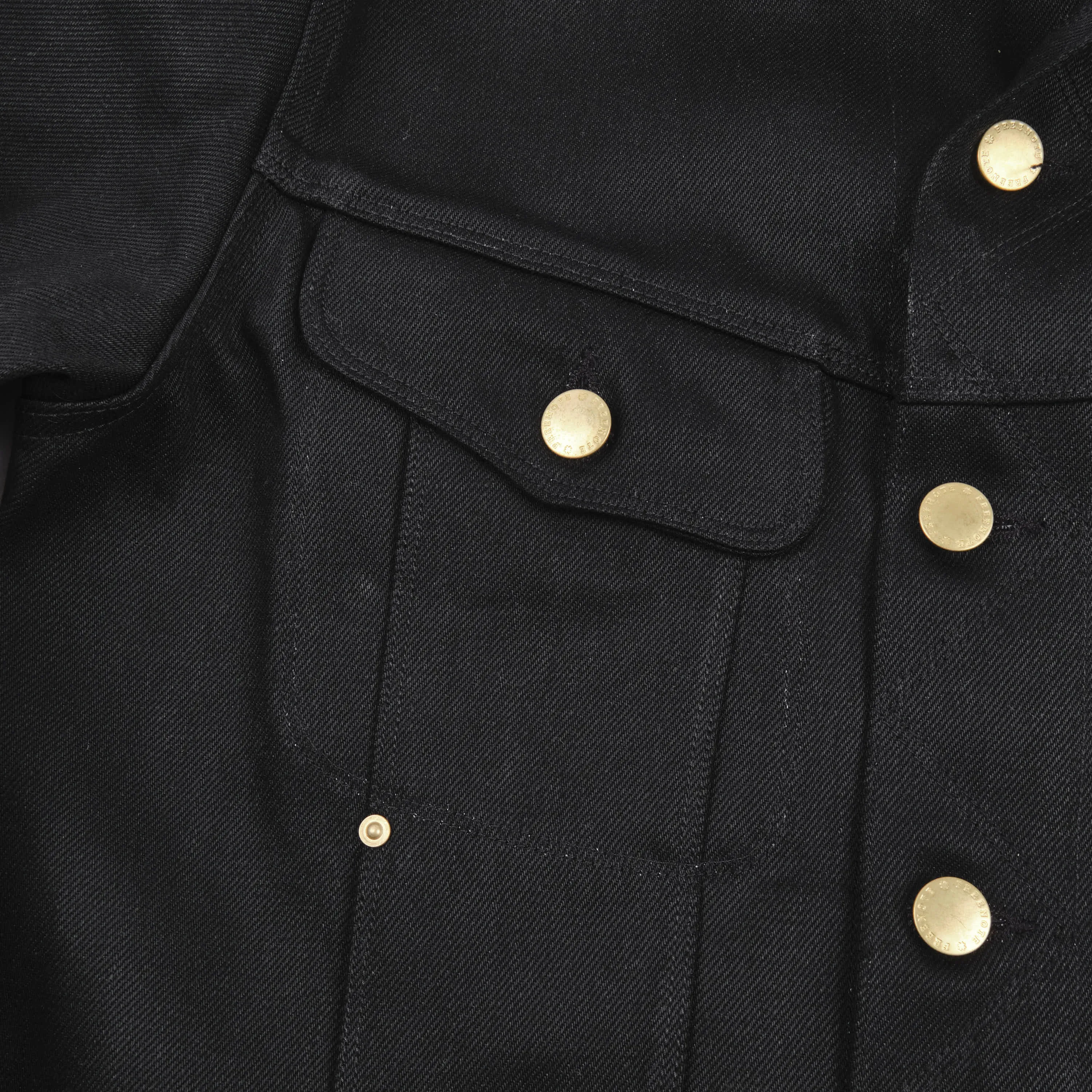 High Low 15.75 Ounce Black Denim Jacket sold by Freenote Cloth product image thumbnail 4