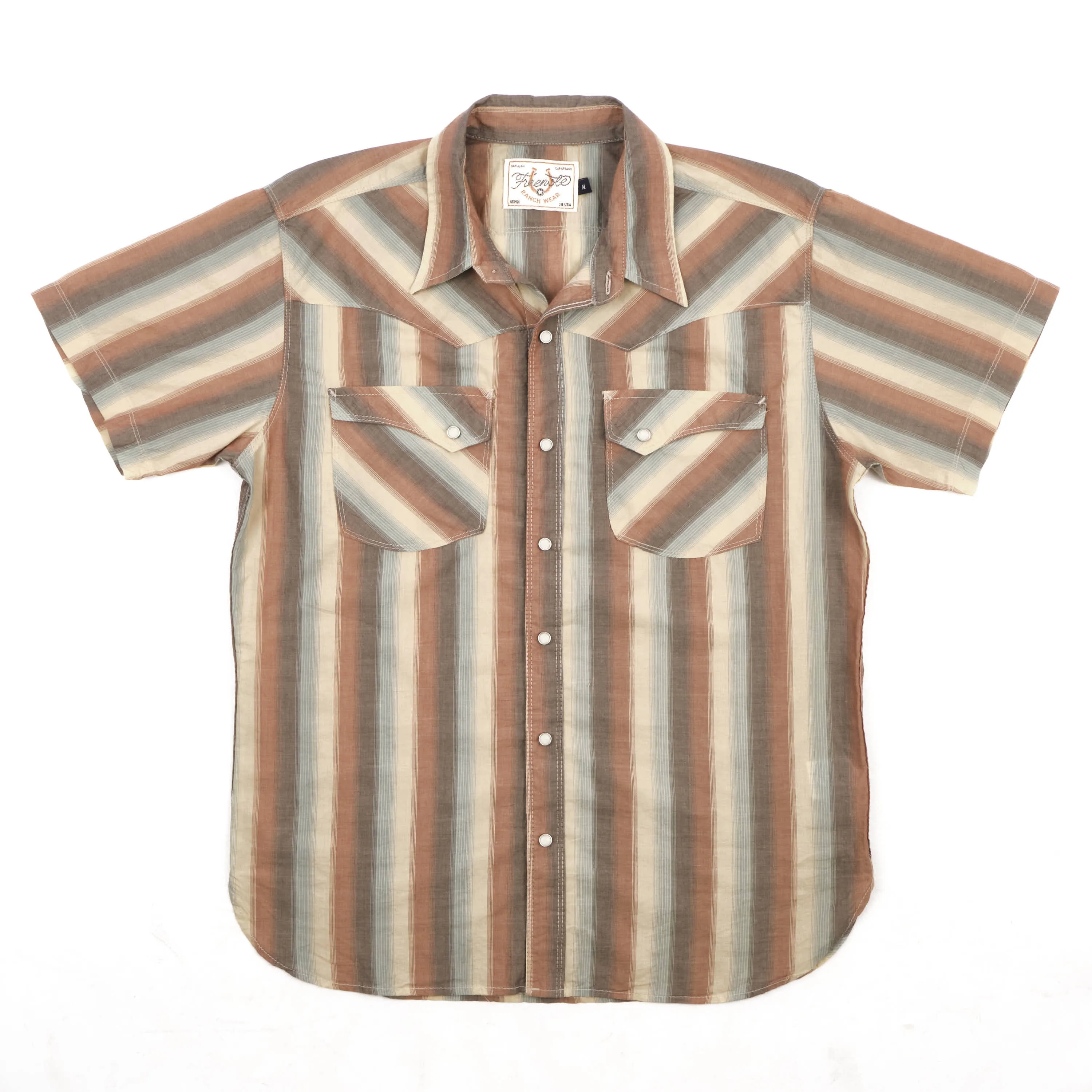 Calico S/S Dusty Desert Stripe sold by Freenote Cloth