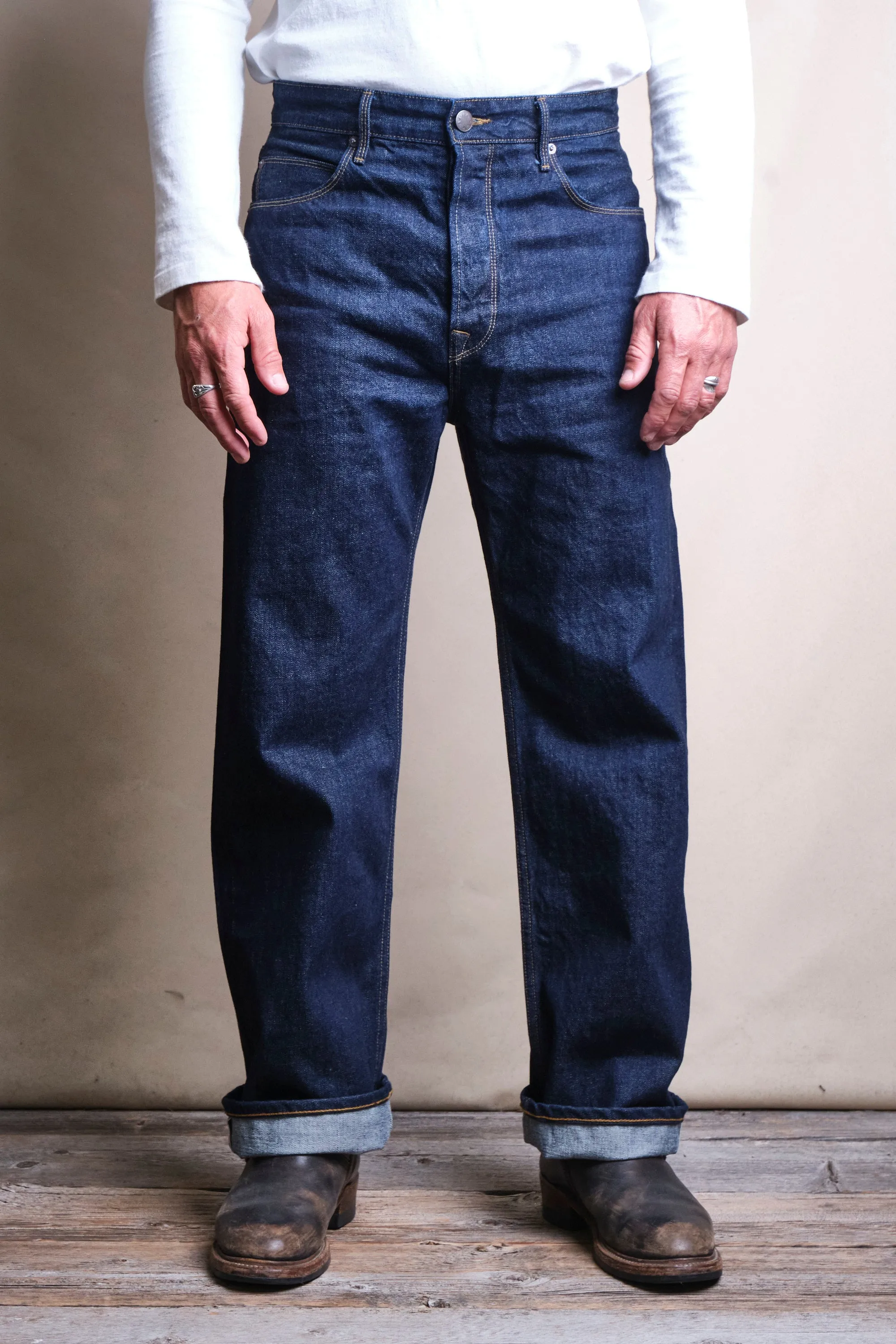 Modesto 14 Ounce 50's Blue Denim sold by Freenote Cloth