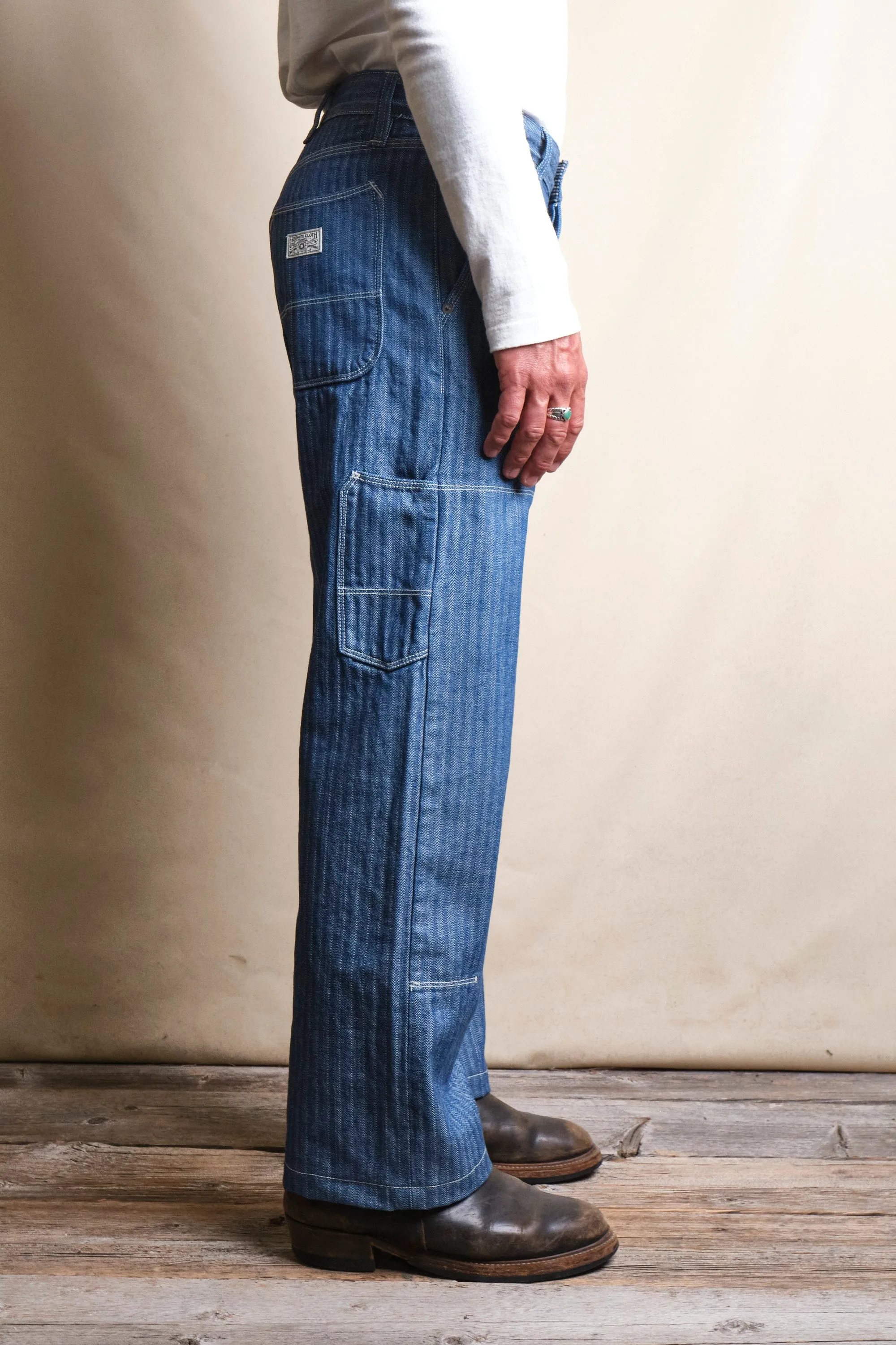 Ortega Pant 13 Ounce Blue Herringbone sold by Freenote Cloth product image thumbnail 4