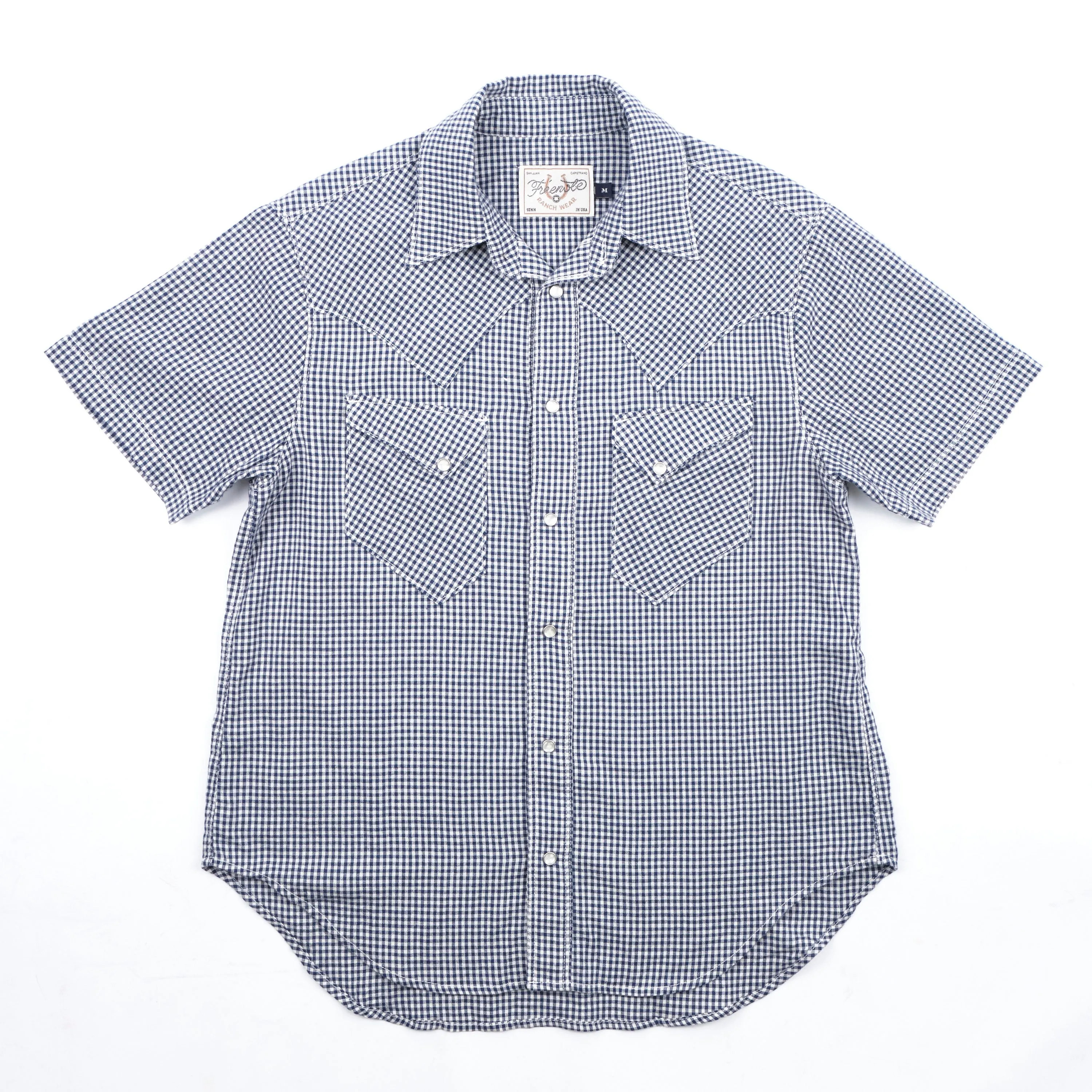 Northfork SS Blue Gingham sold by Freenote Cloth