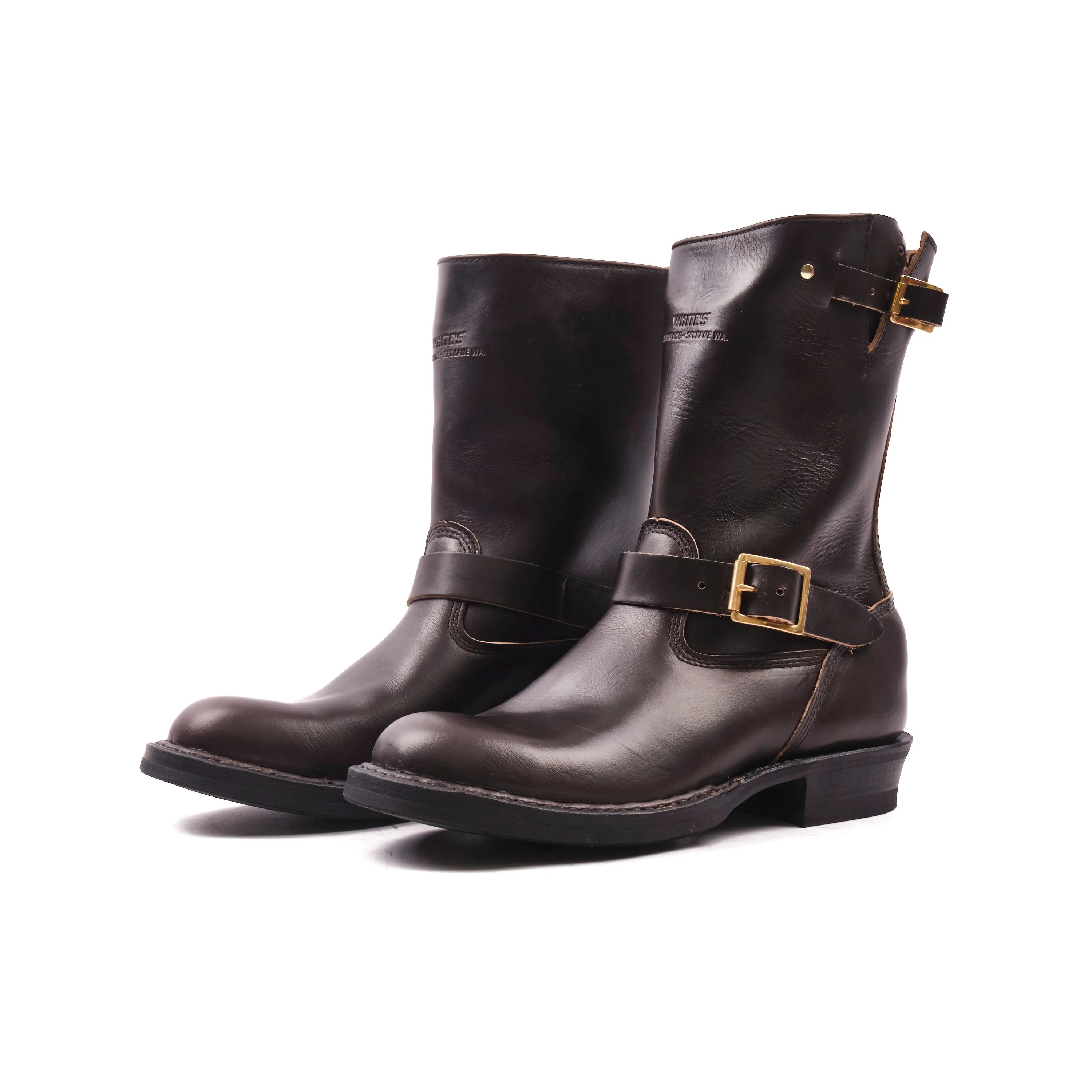 PREORDER - FREENOTE CLOTH X WHITE'S BOOTS - GRIZZLY ENGINEER - BLACK BROWN CXL sold by Freenote Cloth