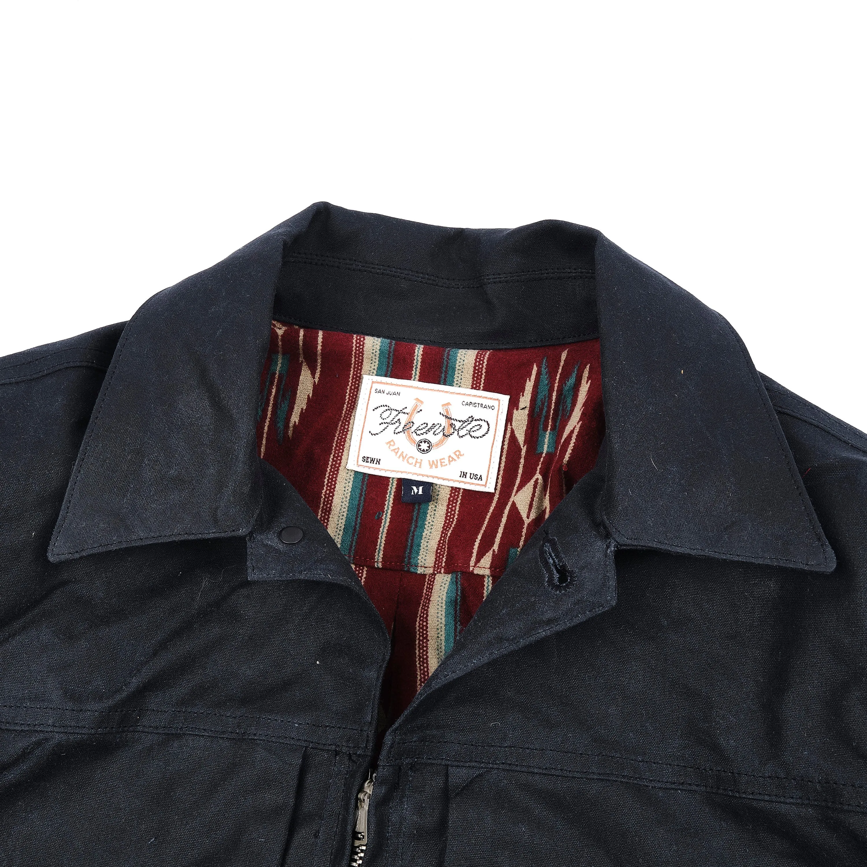 Faro Jacket 10 Ounce Black Waxed Canvas sold by Freenote Cloth product image thumbnail 2