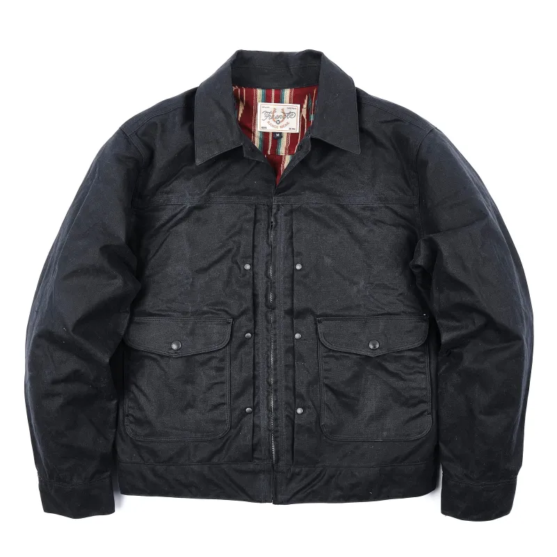 Faro Jacket 10 Ounce Black Waxed Canvas made by Freenote Cloth