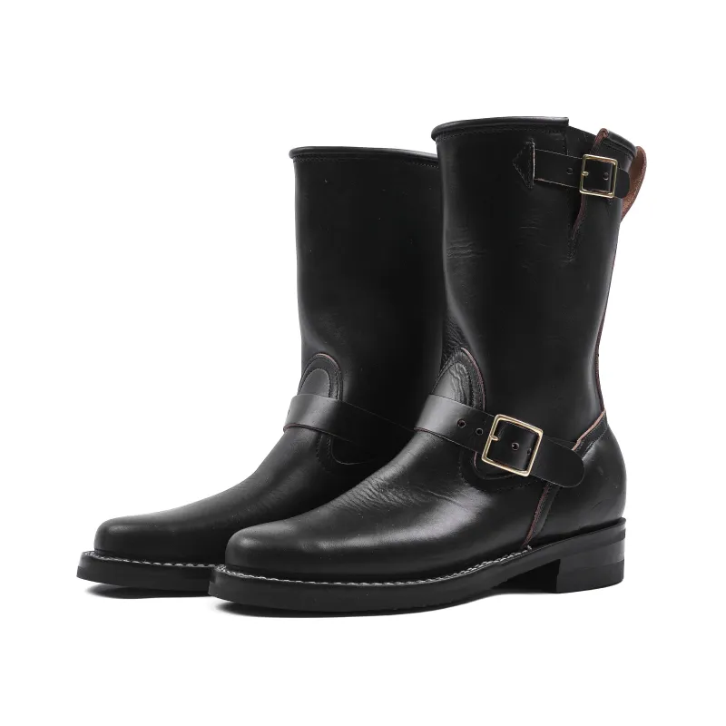 NICKS BOOTS - THE BRAKEMAN 1925 ENGINEER - HORWEEN BLACK CHROMEXCEL made by Nicks Boots