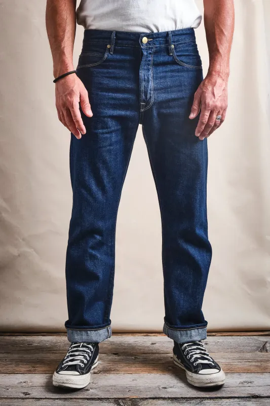 Belford Straight 11 Ounce Memphis Blue Rinsed made by Freenote Cloth