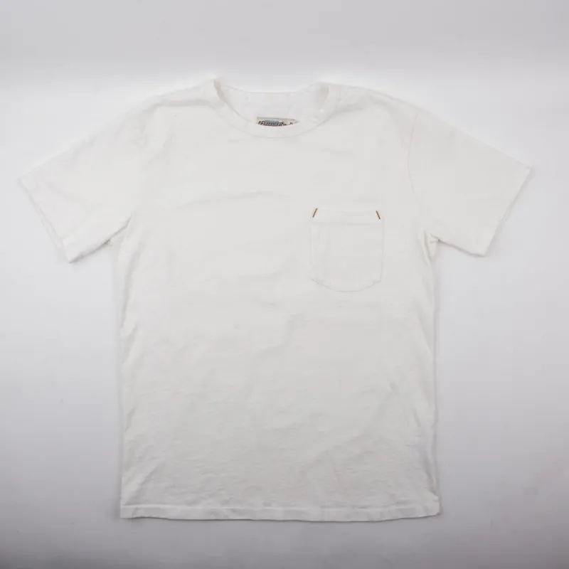 13 Ounce Pocket T-Shirt <span>White</span> made by Freenote Cloth