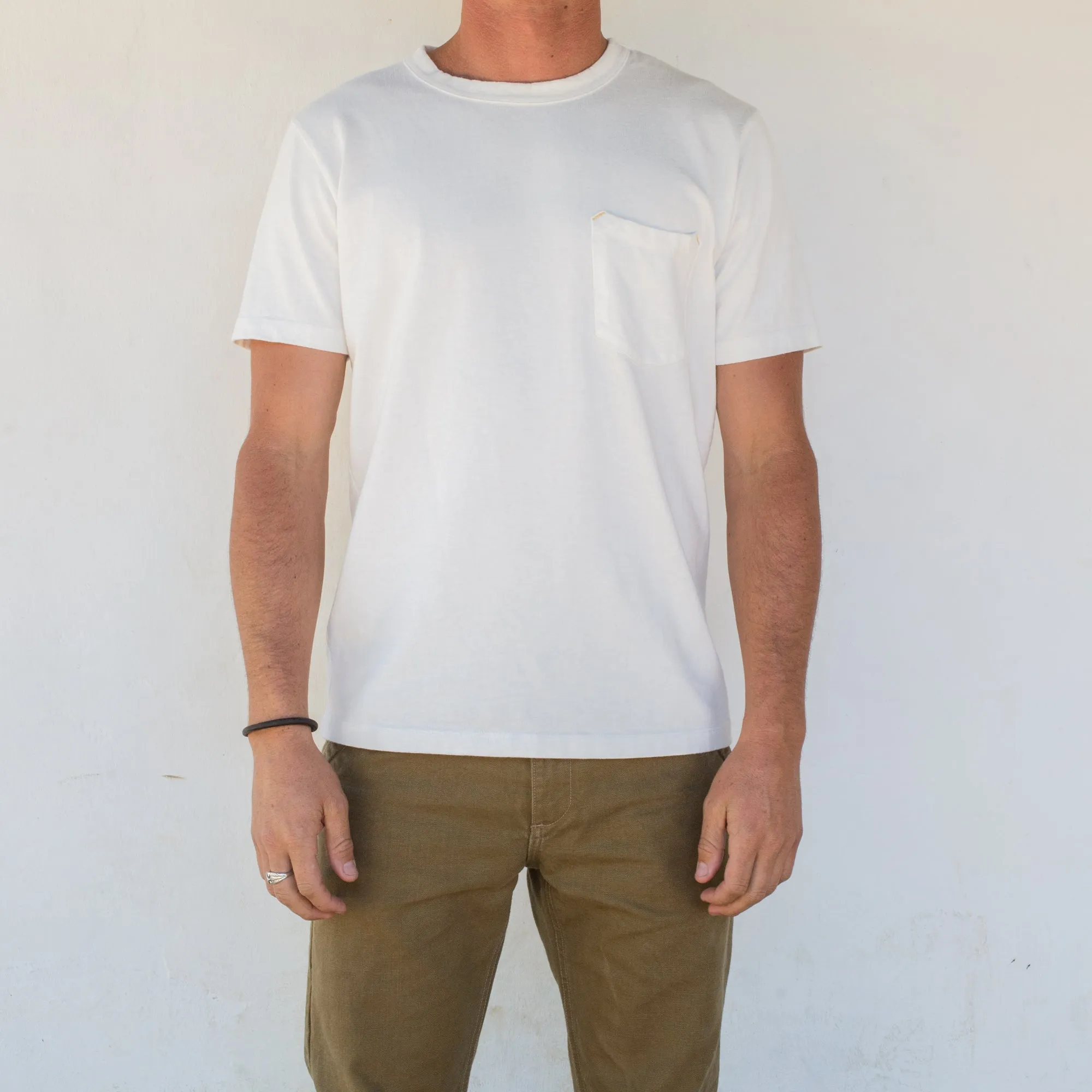 13 Ounce Pocket T-Shirt <span>White</span> sold by Freenote Cloth product image thumbnail 2