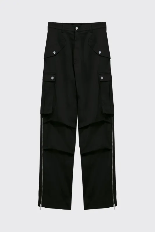 Black Parachute Cargo Pants sold by Sangiev