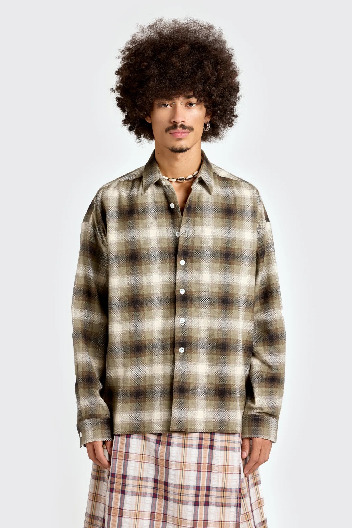 Olive Picnic Flannel Shirt sold by Sangiev product image thumbnail 2