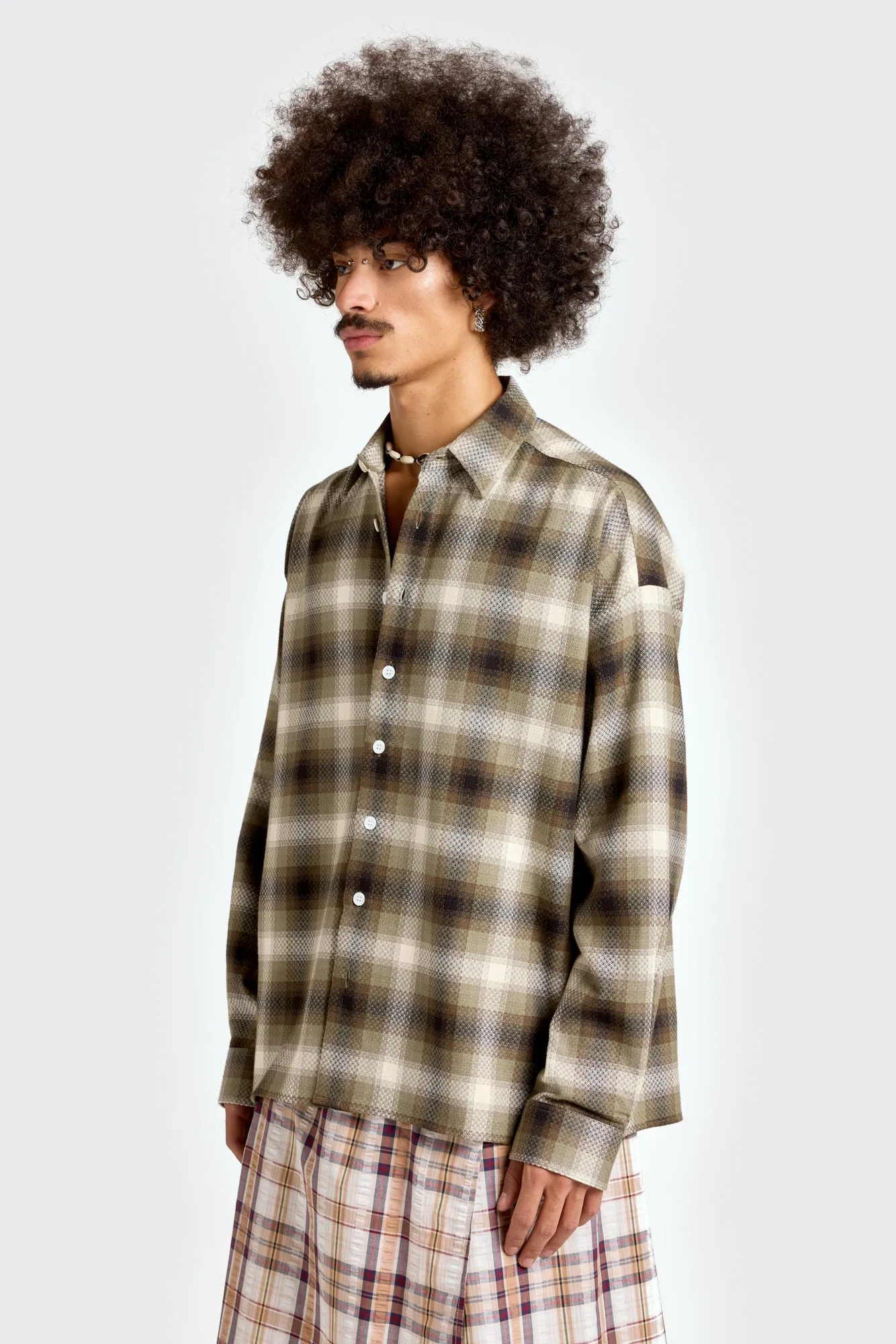 Olive Picnic Flannel Shirt sold by Sangiev product image thumbnail 3