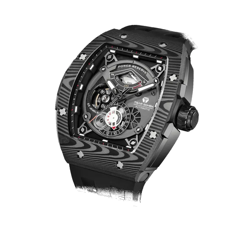 Elemental-Carbon Fiber Automatic Watch TB8210CF（Ship from DE） sold by TSAR BOMBA