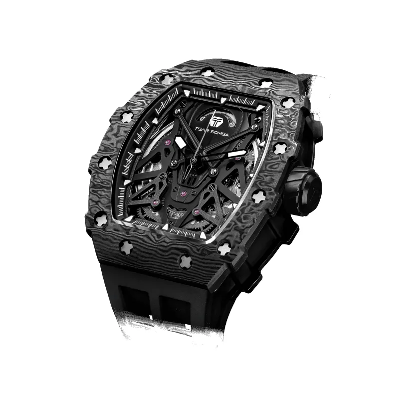 Elemental-Carbon Fiber Automatic Watch TB8207CF（Ship from DE） sold by TSAR BOMBA