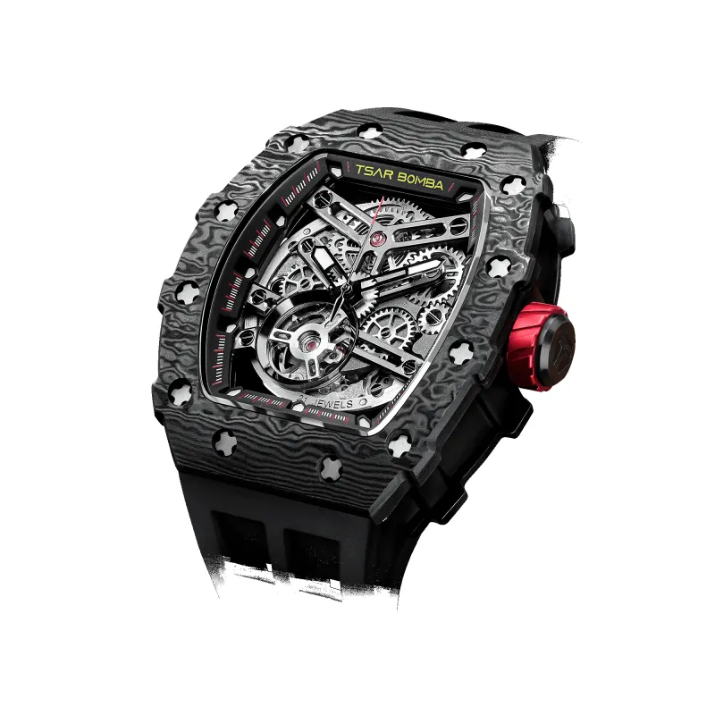 Elemental-Carbon Fiber Automatic Watch TB8208CF（Ship from DE） sold by TSAR BOMBA