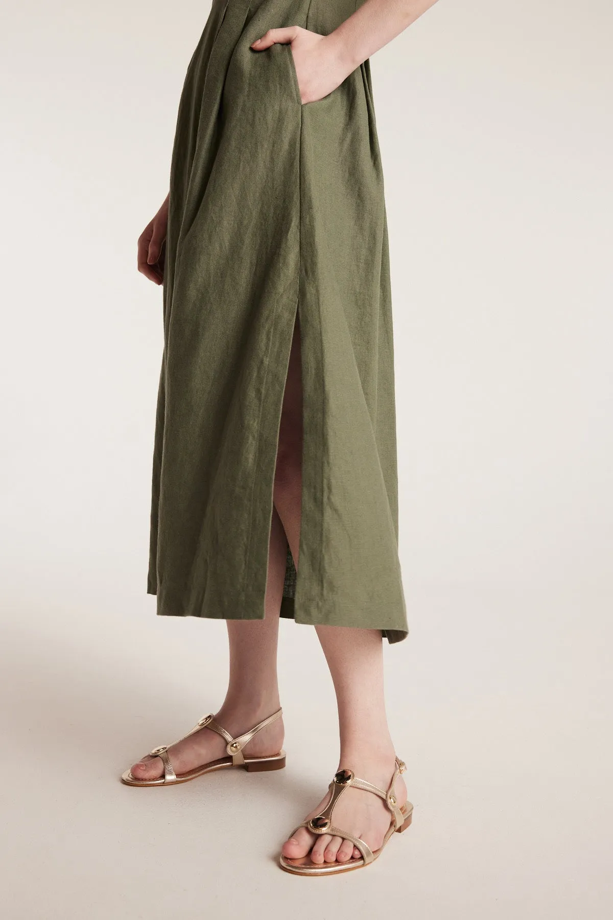 Lani Linen Dress - Leaf Green sold by Perri Cutten product image thumbnail 5