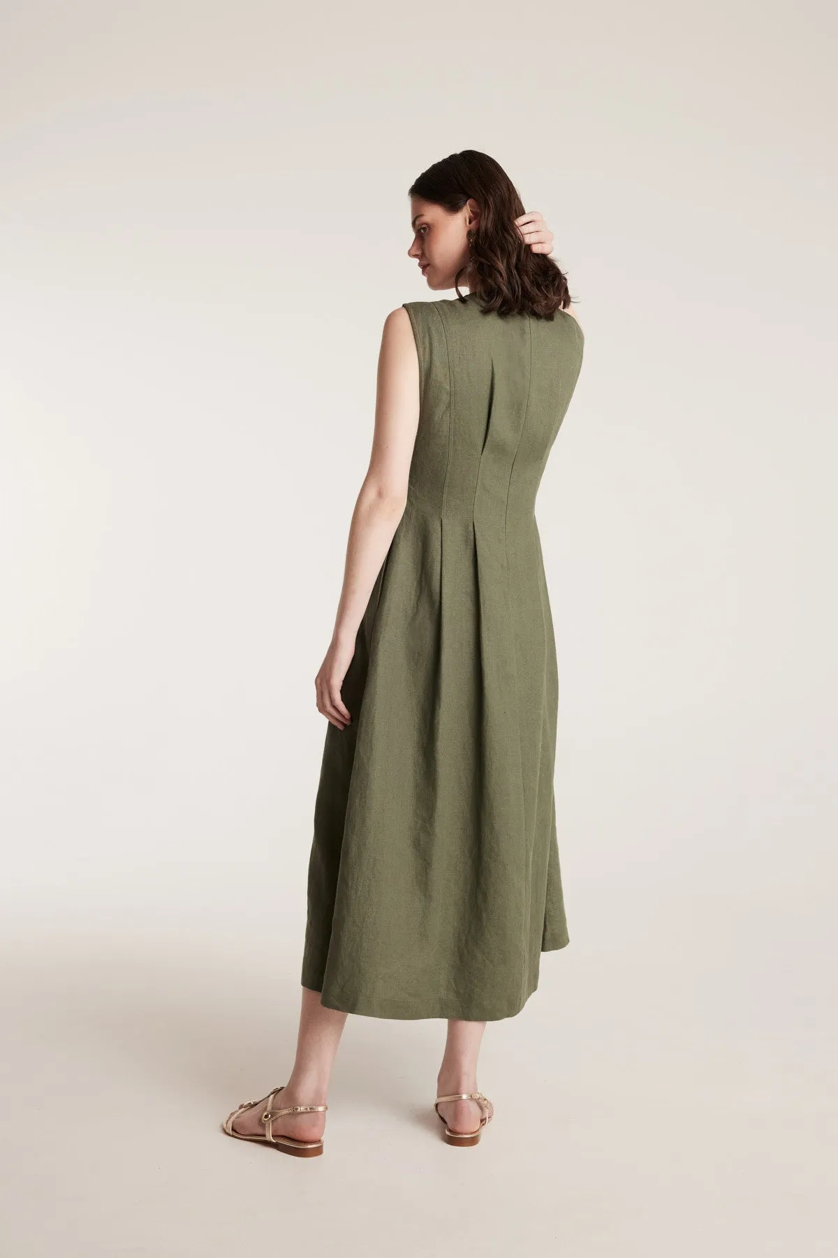 Lani Linen Dress - Leaf Green sold by Perri Cutten product image thumbnail 4