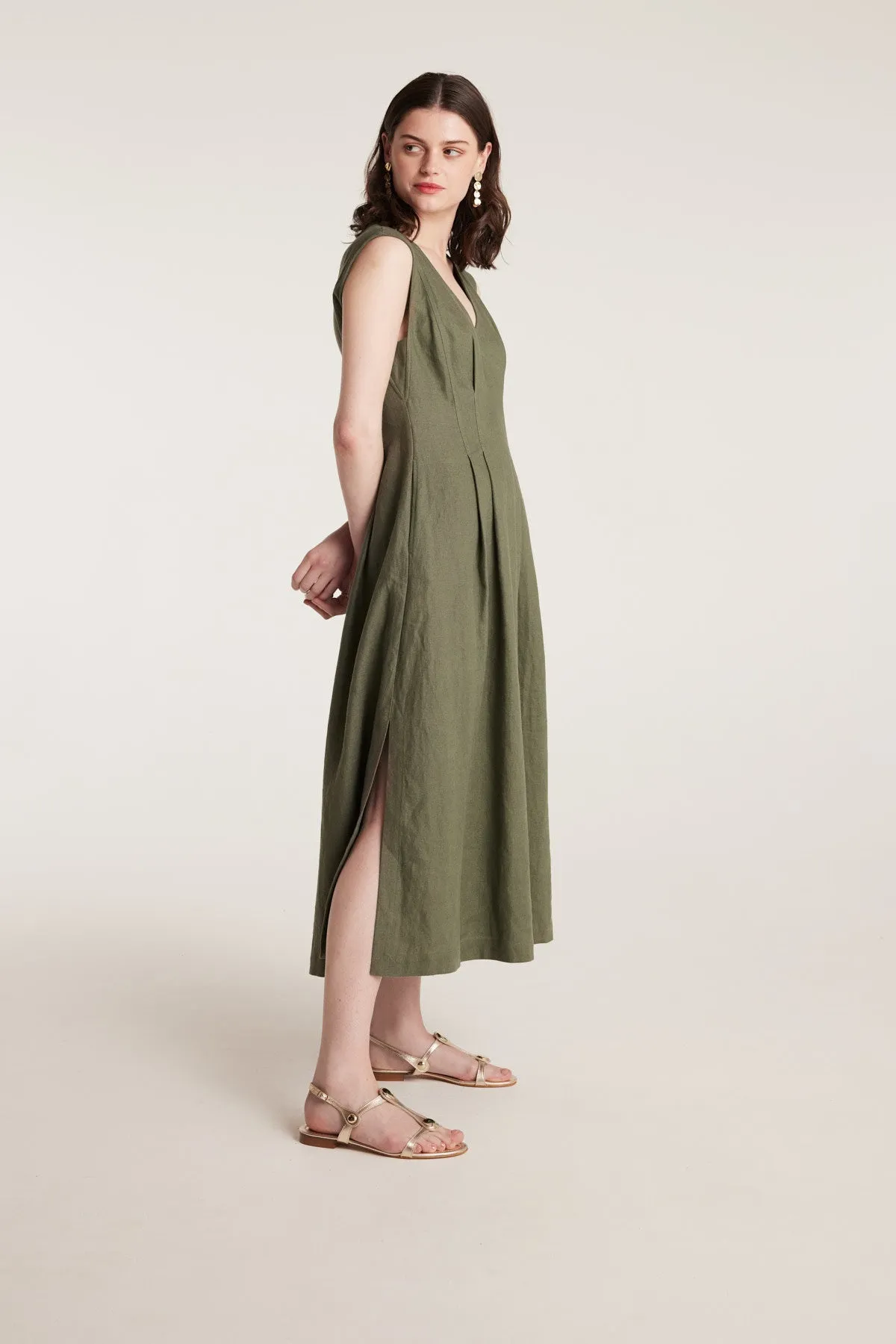 Lani Linen Dress - Leaf Green sold by Perri Cutten product image thumbnail 3