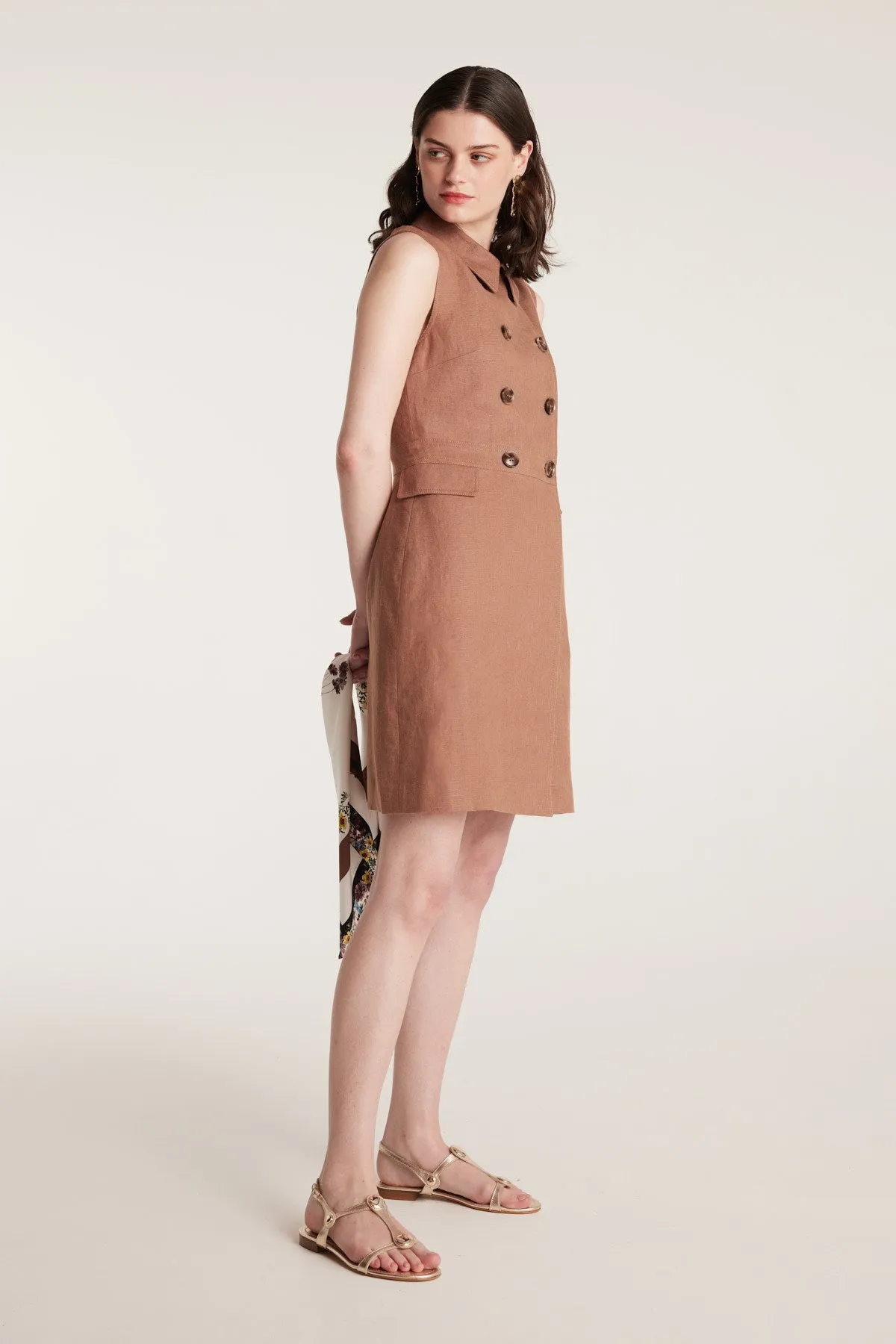 Linen Trench Dress - Mocha sold by Perri Cutten product image thumbnail 3