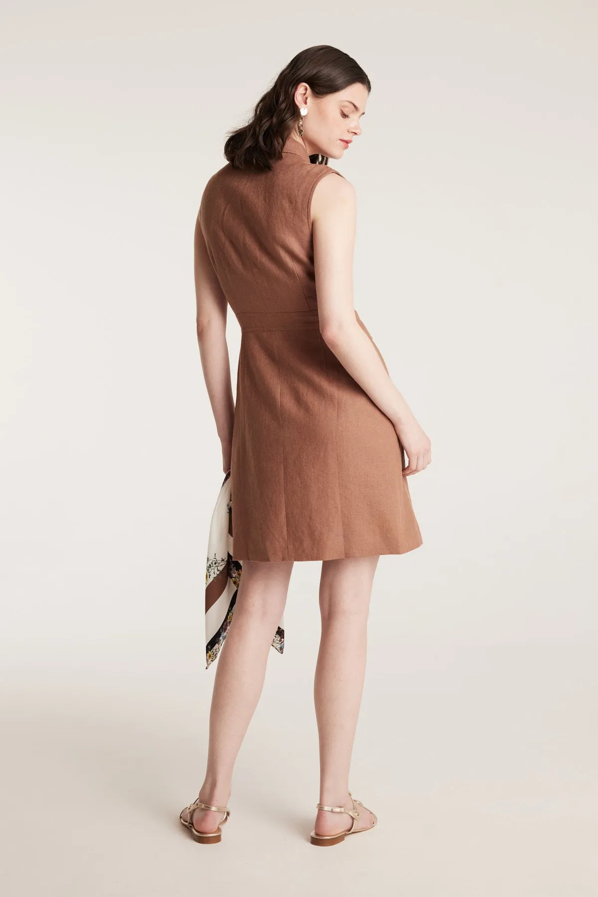 Linen Trench Dress - Mocha sold by Perri Cutten product image thumbnail 4