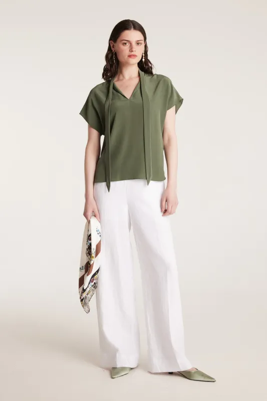 Elly Silk Top - Leaf Green made by Perri Cutten