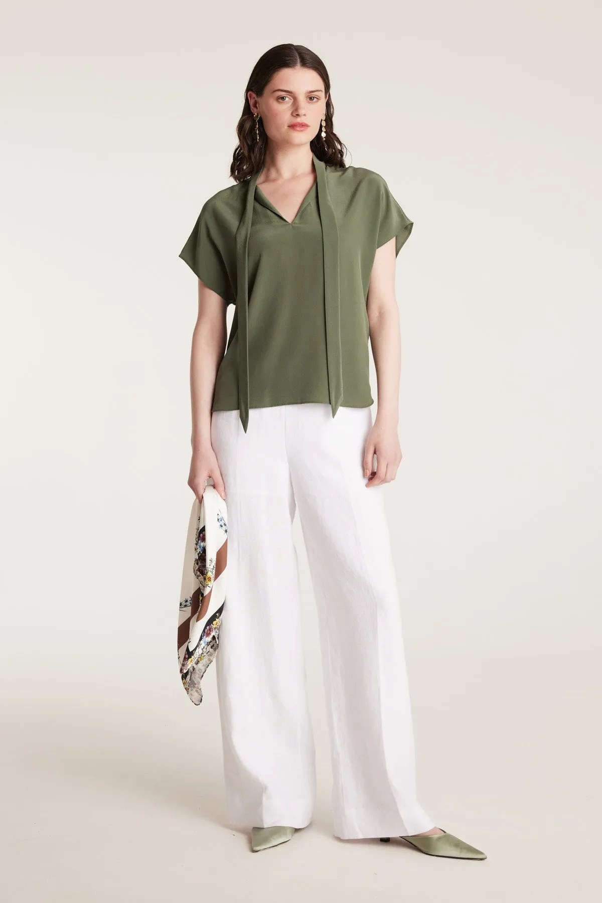 Elly Silk Top - Leaf Green sold by Perri Cutten