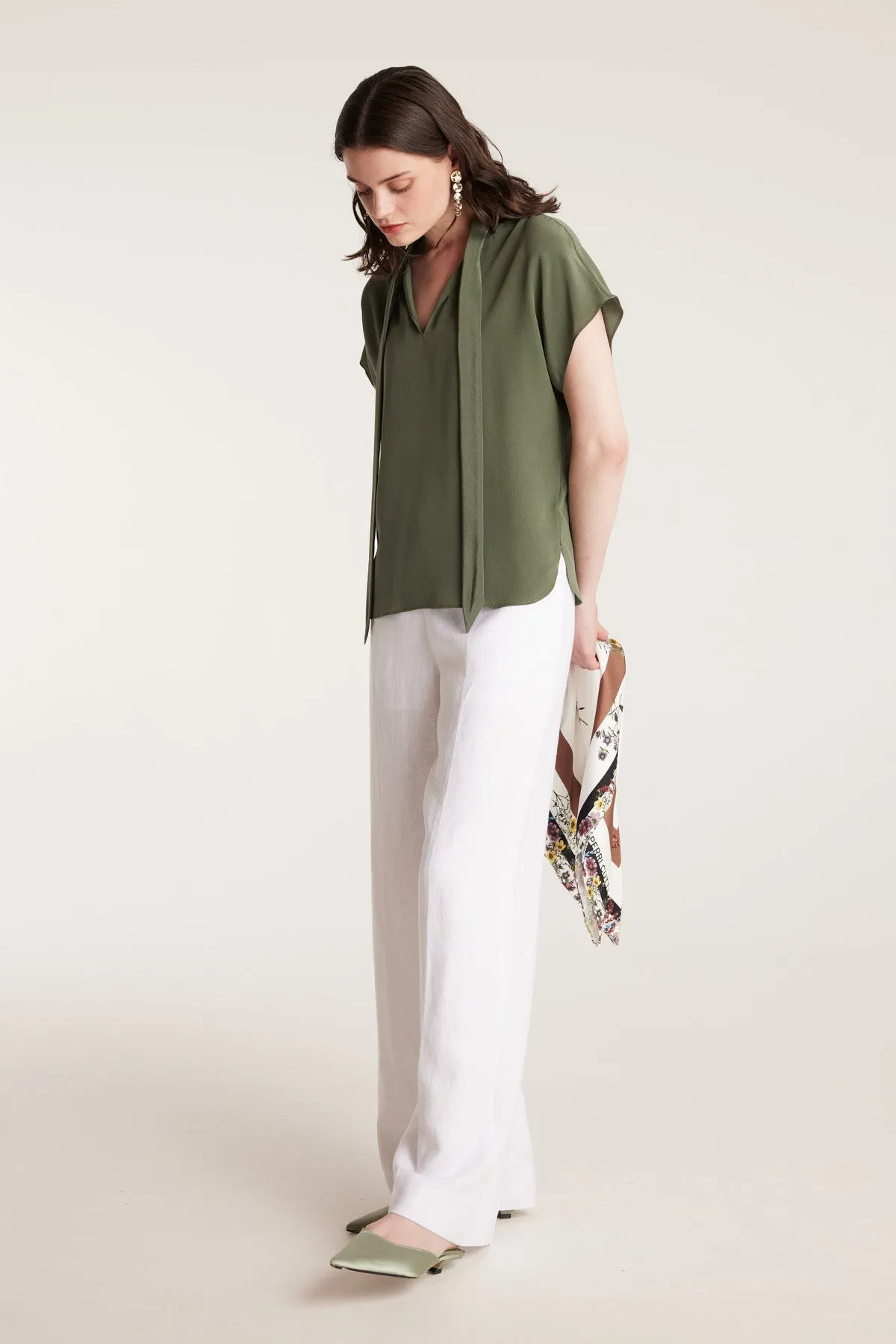 Elly Silk Top - Leaf Green sold by Perri Cutten product image thumbnail 3
