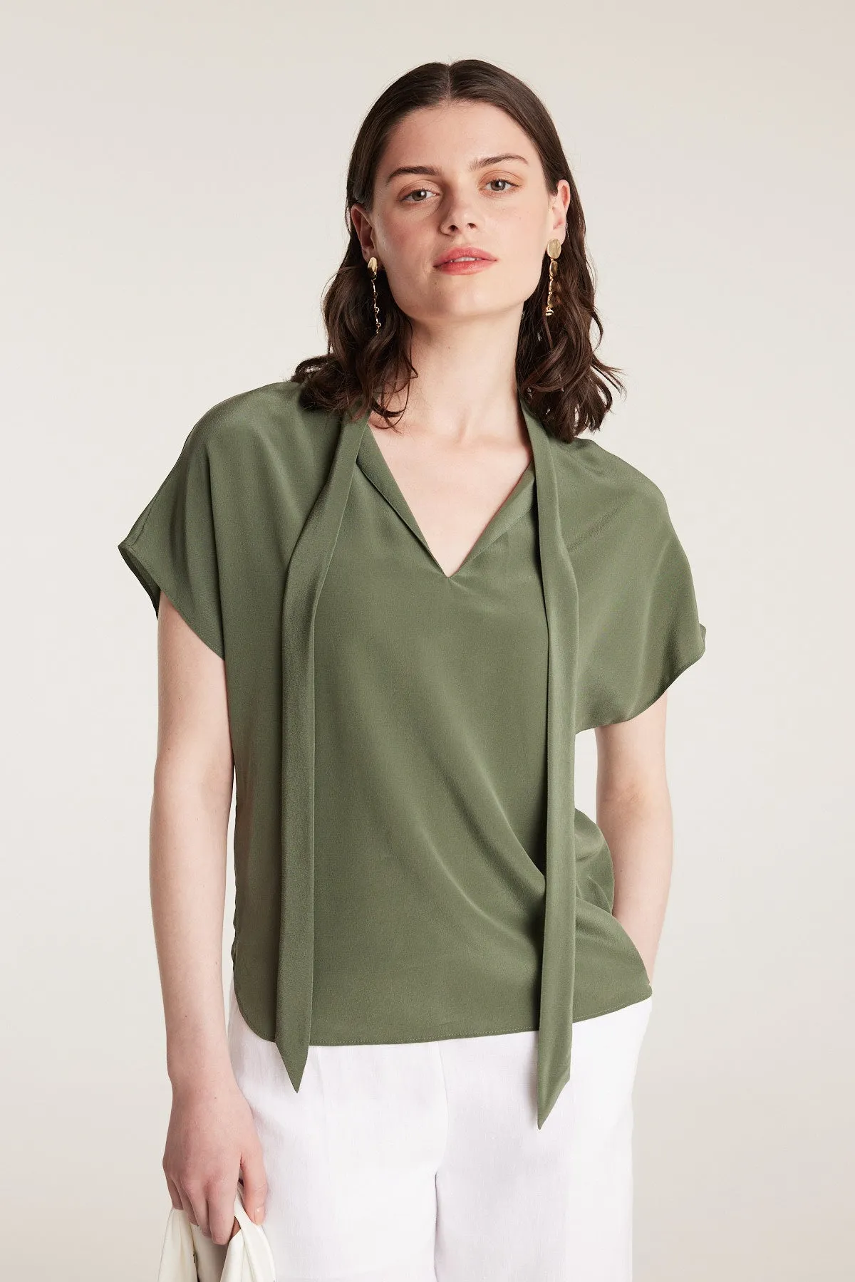 Elly Silk Top - Leaf Green sold by Perri Cutten product image thumbnail 2