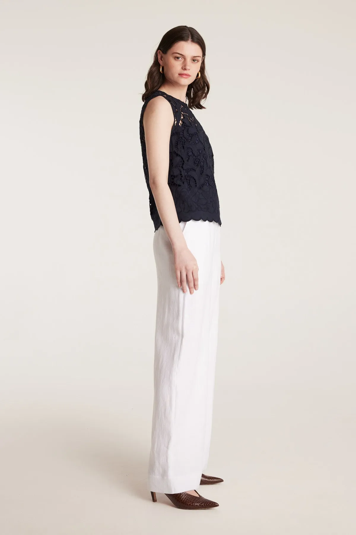 Tailored Linen Pant - White sold by Perri Cutten product image thumbnail 3