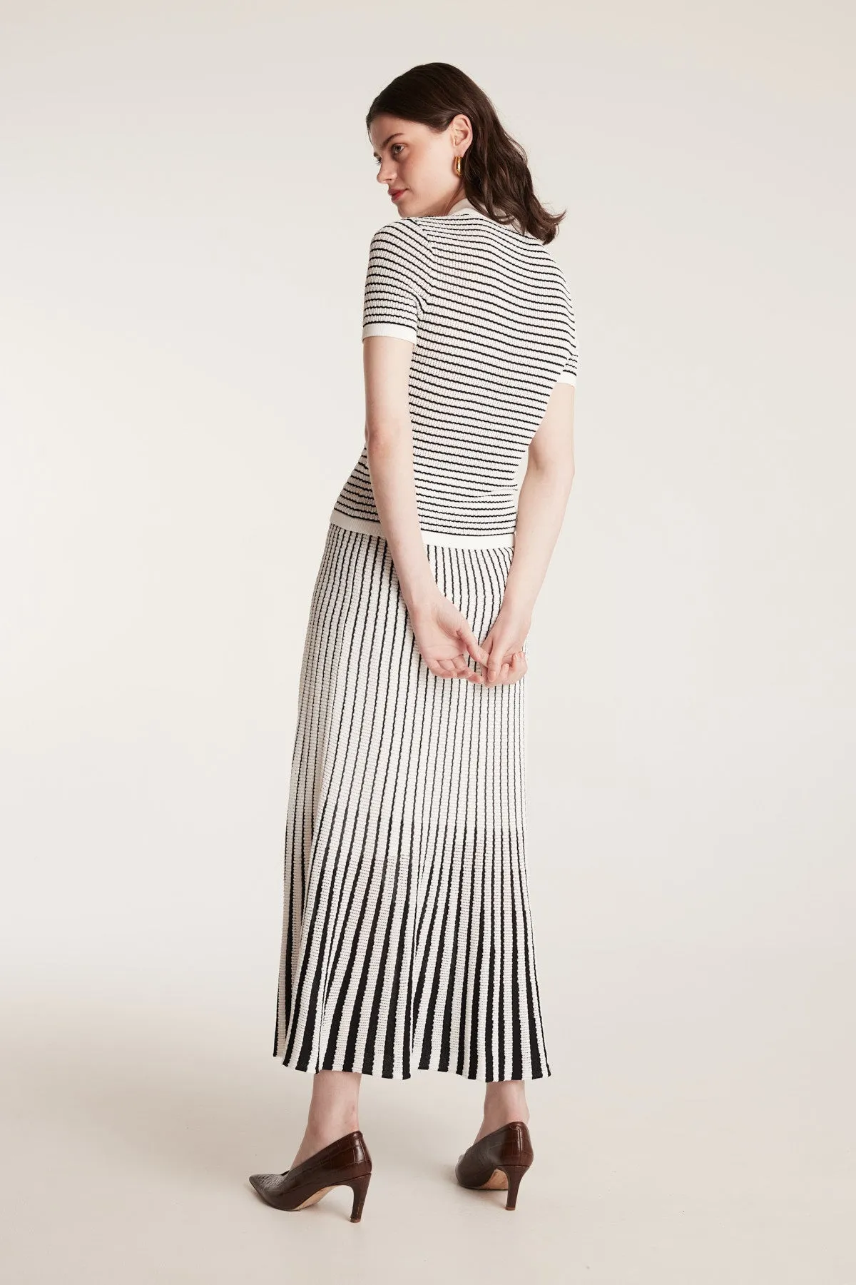 Pointelle Knit Top - White/Black sold by Perri Cutten product image thumbnail 4